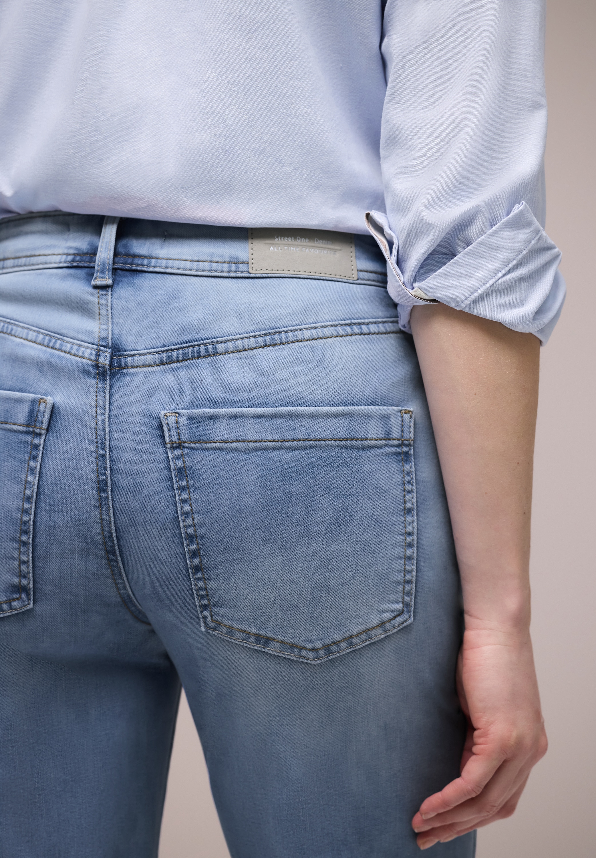 STREET ONE Jeans taille haute »Style Emee« mit weitem Bein und Viskose mit Stretch