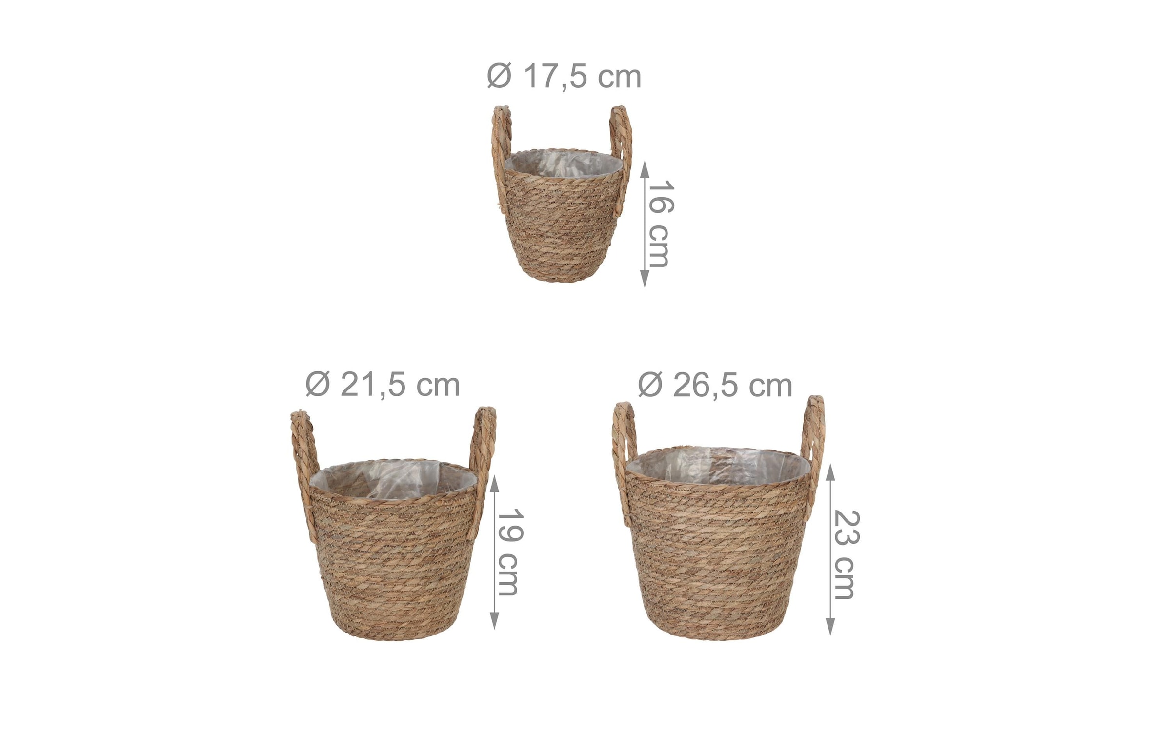 relaxdays Pot de fleurs »im 3er Set, rund«