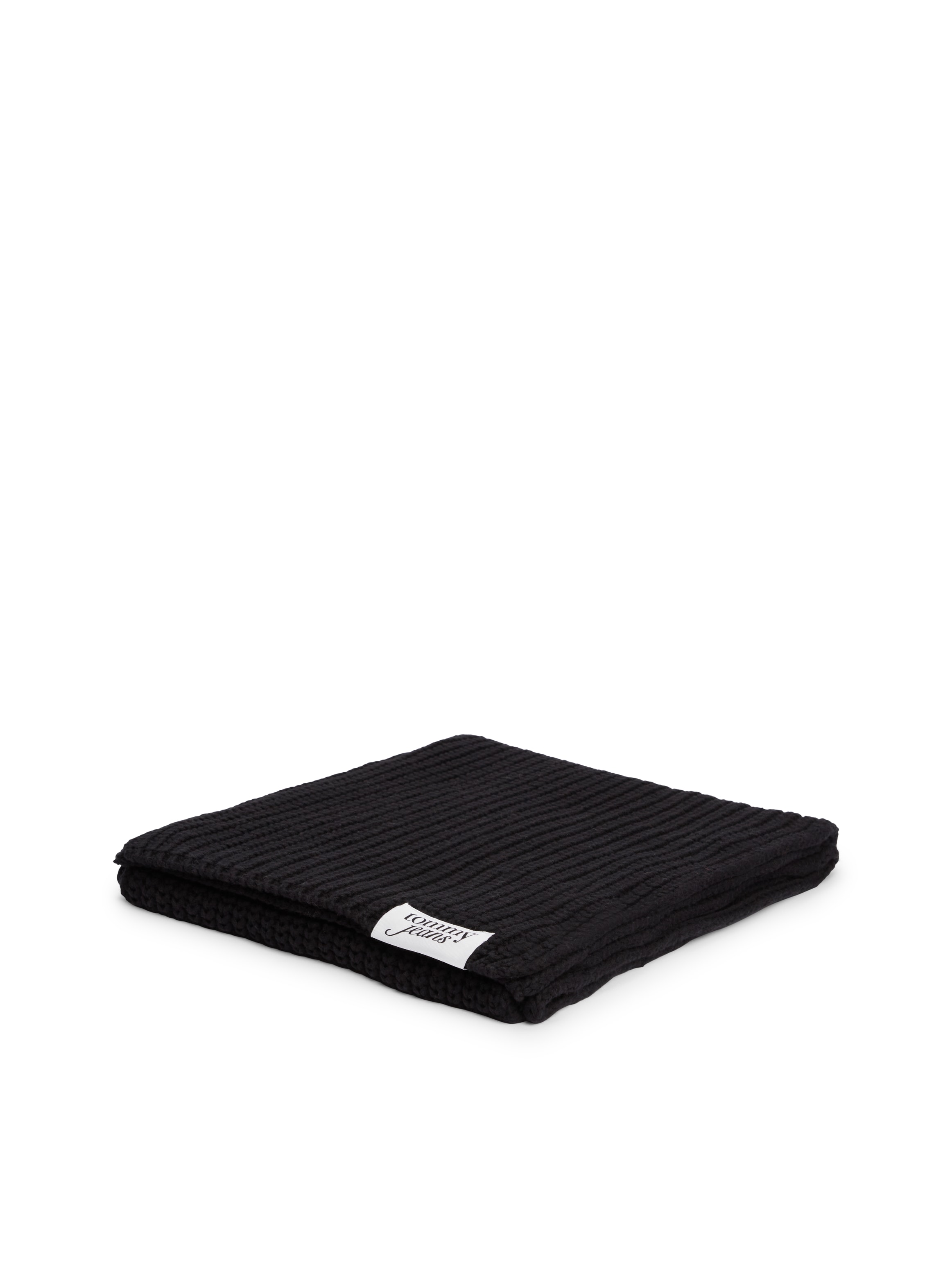 Tommy Jeans Schal »TJW SCRIPT« aus grobem Rippstrick mit Logo-Label