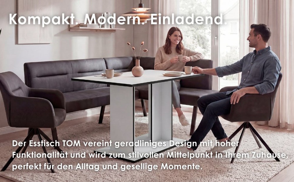 byLIVING Esstisch »TOM« Artisan Eiche oder Weiss, 100 kg, 4 Sitzplätze, Säule: 25 x 56,6 cm