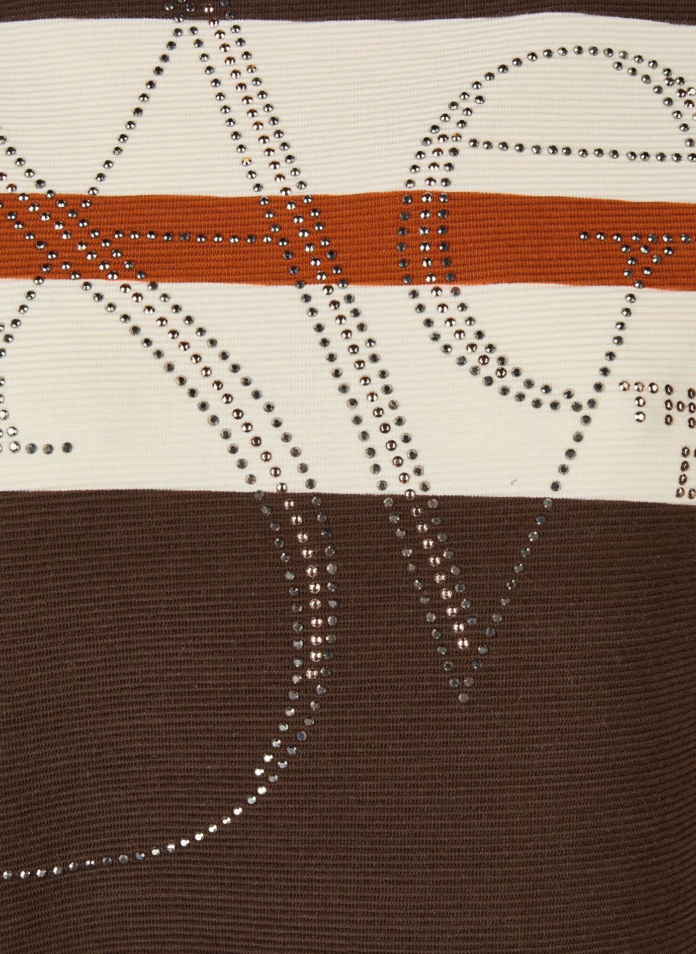 Rabe T-shirt à manches 3/4 avec motif à rayures et inscription scintillante
