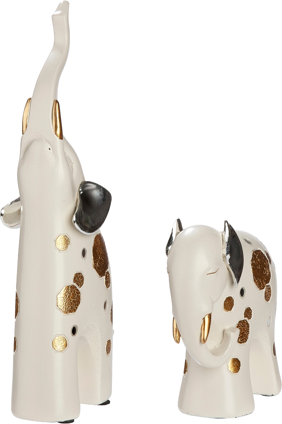 GILDE Skulptur »2tlg. Set Figur Elefant Midas weiss« Tierfigur Glückssymbol Dekoelefant elegantes Design Ethno-Stil