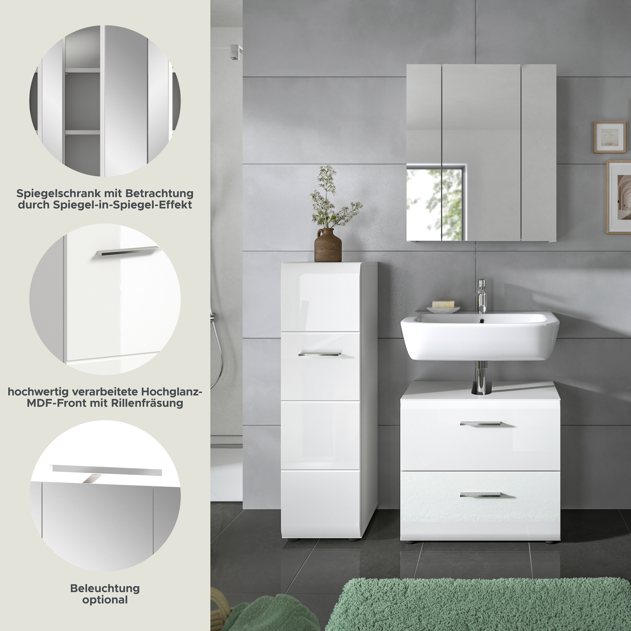 INOSIGN Badezimmer-Set Set, 3 Stk. tlg.