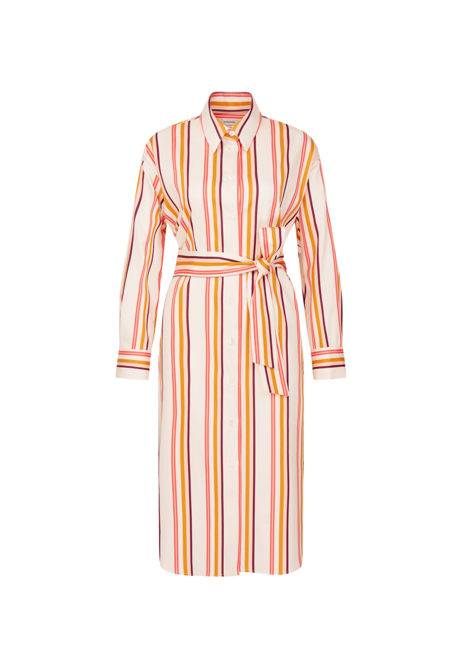 seidensticker Sommerkleid »Schwarze Rose« Langarm Kragen Streifen