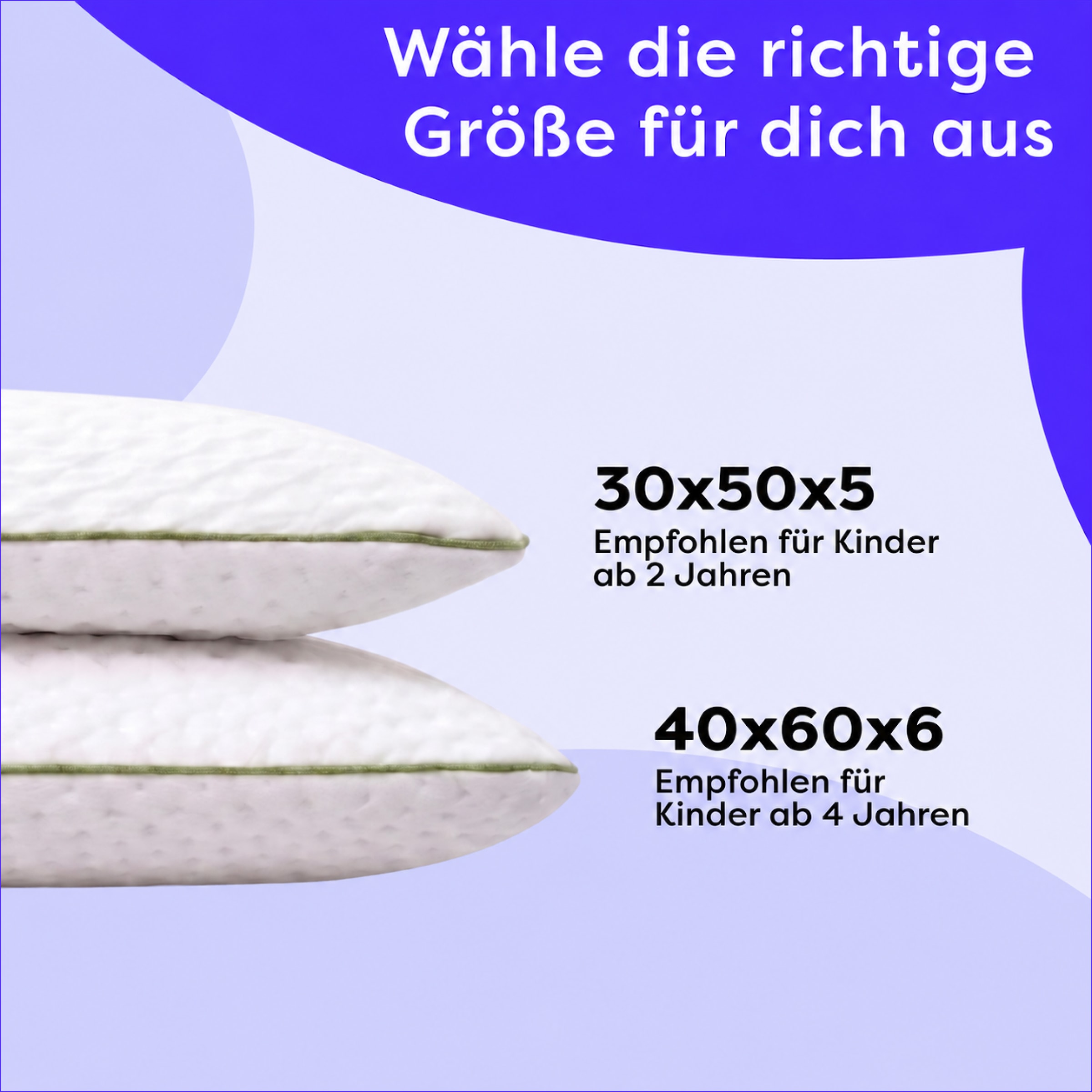 Wolkenfeld Oreiller pour bébé »Eron Kinderkissen« Weiches und Atmungsaktives Kinderkopfkissen - Natürliches Memory Foam
