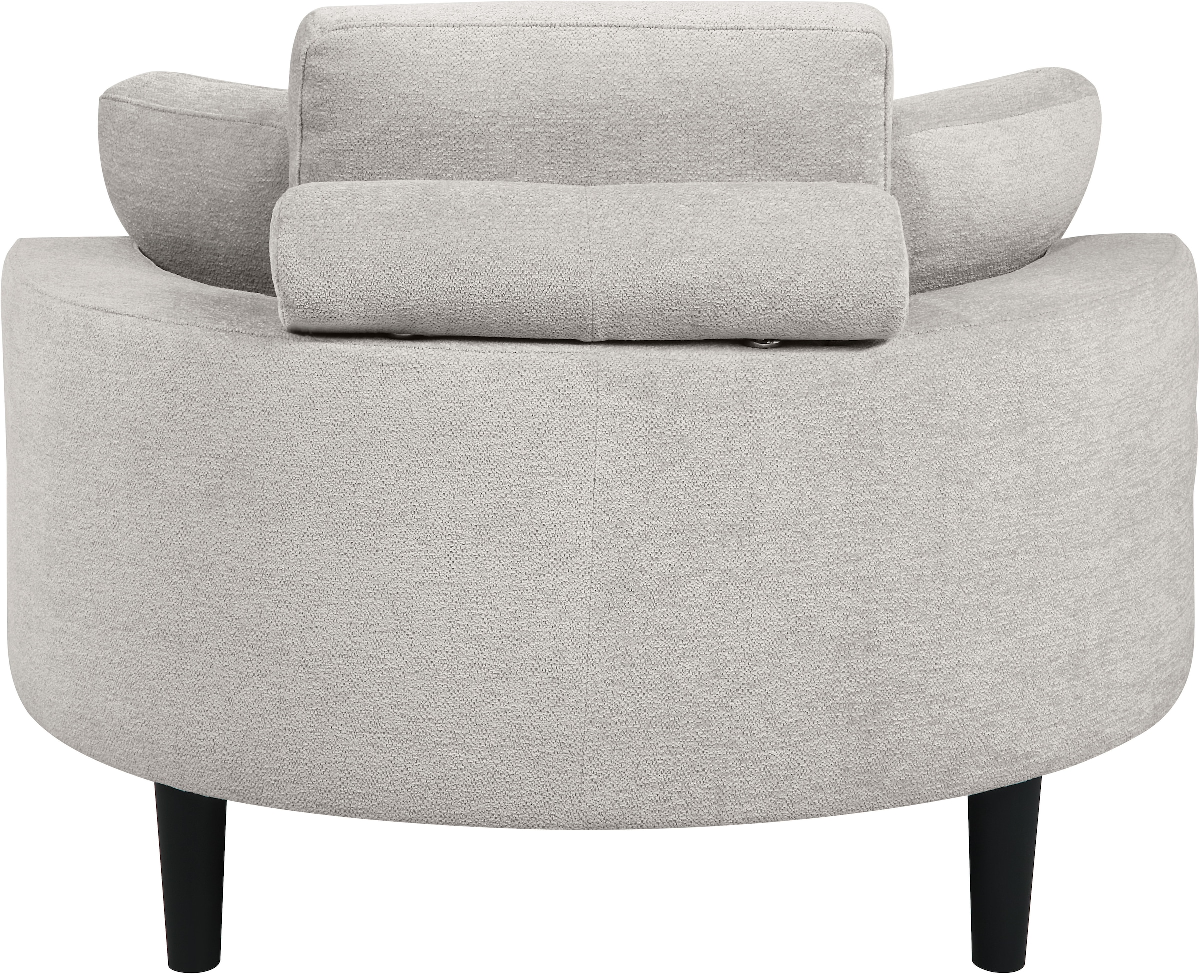 GOODproduct Loveseat »Ravi Sessel, B: 114 cm, Sitzhöhe: 42 cm« XXL- Sessel, mit Stauraumhocker, Rückenstütze & 4 Zierkissen