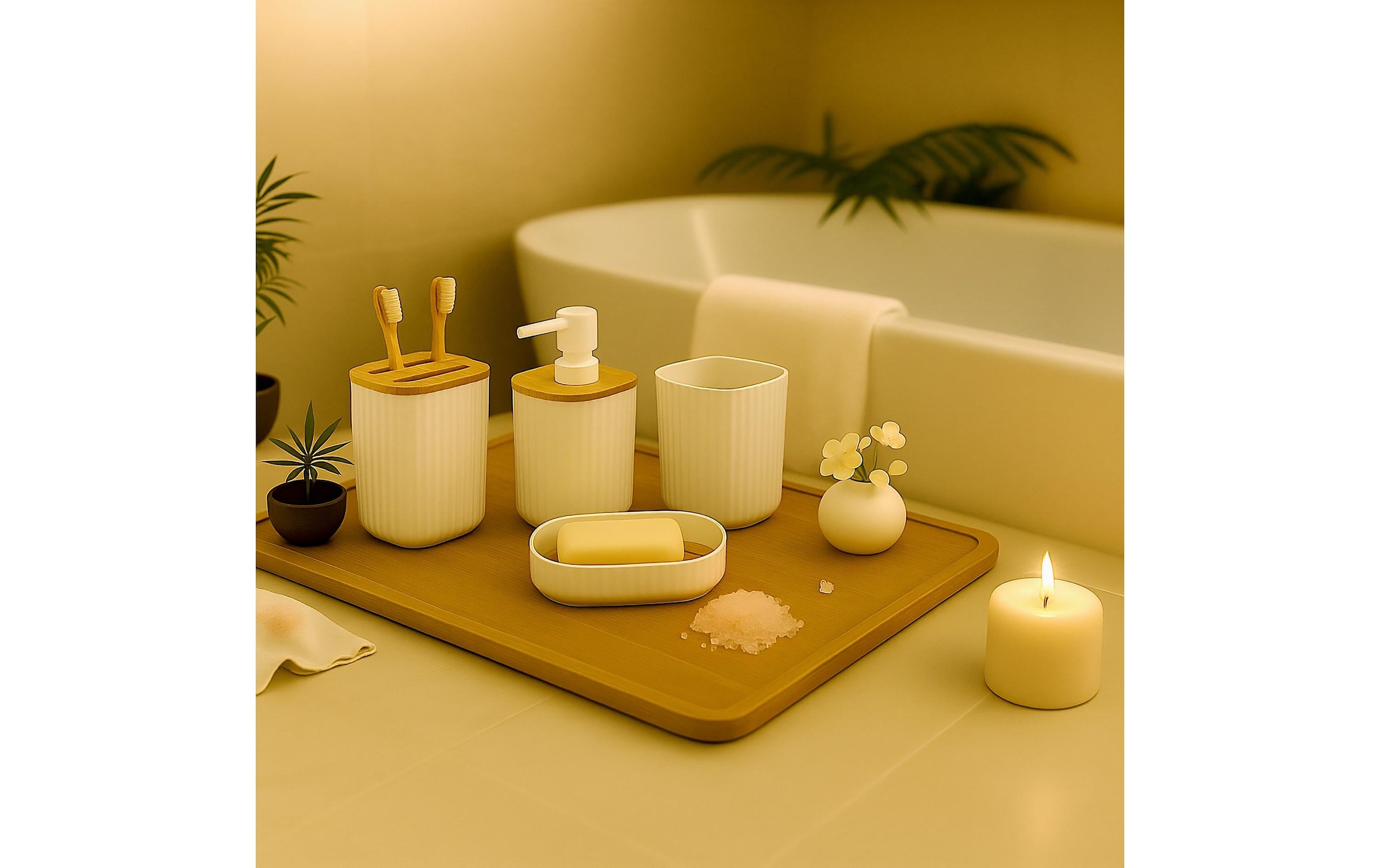 relaxdays Badaccessoire-Set »6-teilig«