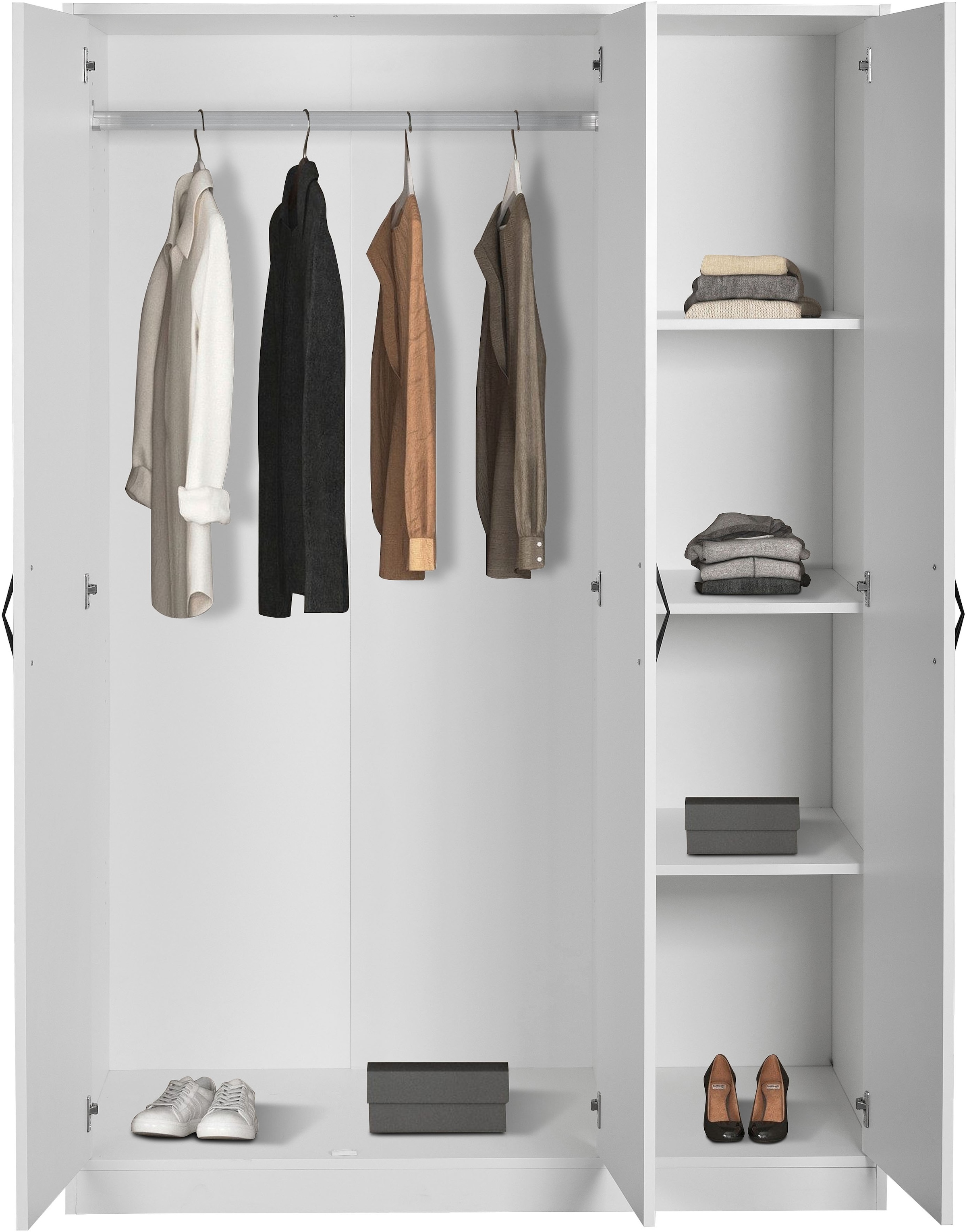 GOODproduct Armoires à vêtements »Hamburg Schlafzimmer Schrank« stabile robuste Bauweise mit optimaler Aufteilung,  Schlafzimmerschrank klassisches Design Garderobe Schrank Bestseller