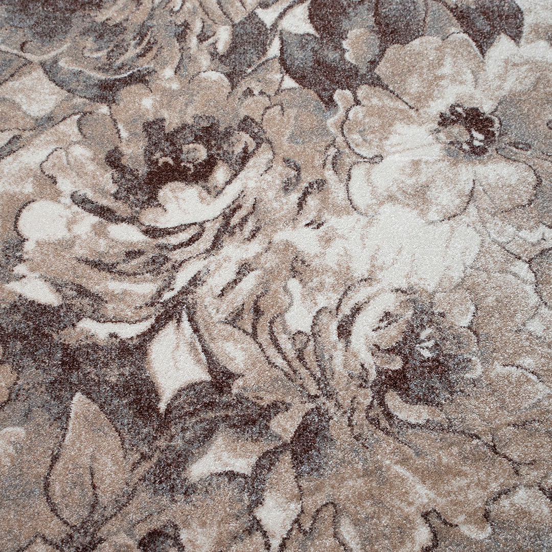 GOODproduct Teppich »Almrose« rechteckig 9 mm Höhe mit besonders weichem Flor, Blumen Muster, florales Design, Kurzflor