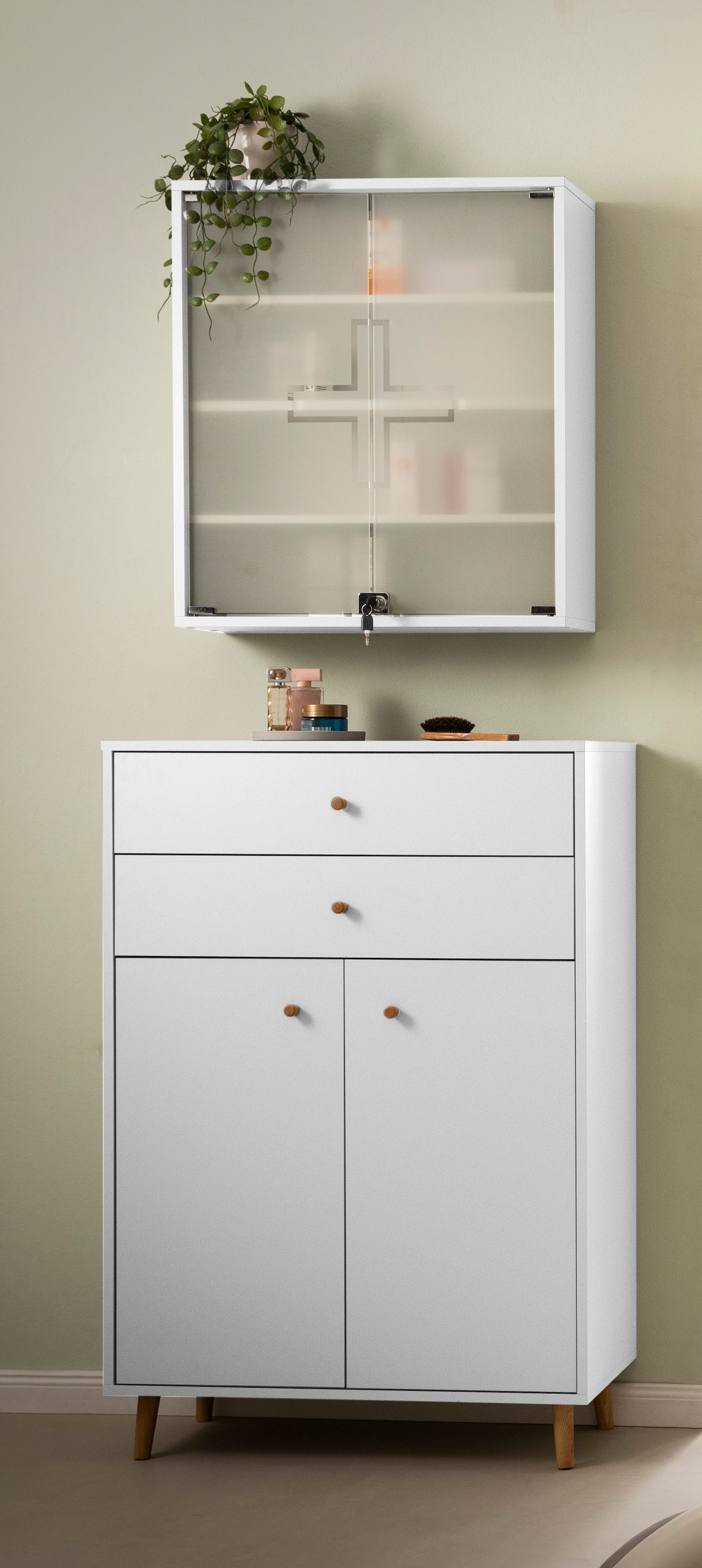 Schildmeyer Armoire à pharmacie »Bjarne, Breite 64 cm« Abschliessbare Glastüren