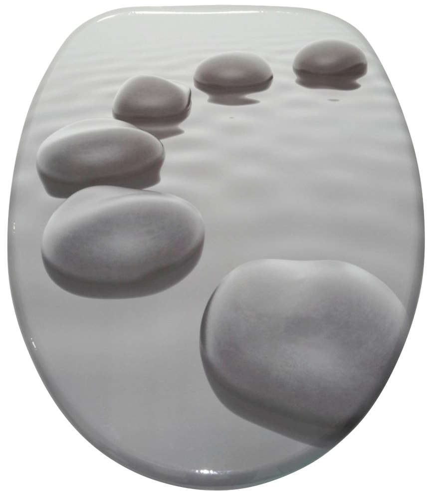 Sanilo Badaccessoire-Set »Black Stones« bestehend aus WC-Sitz, Badteppich, Stöpsel, Seifenspender, WC-Bürste