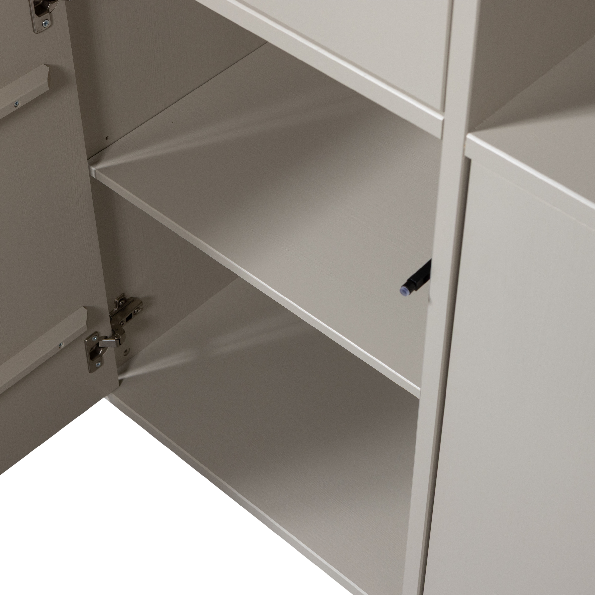 WOOOD Mehrzweckschrank »Meggy Kiefernholz mit Druckmechanismus B 108 x D 40 x H 215 cm« Tragkraft 10 kg pro Boden, sichtbare Maserung, einfach zu montieren