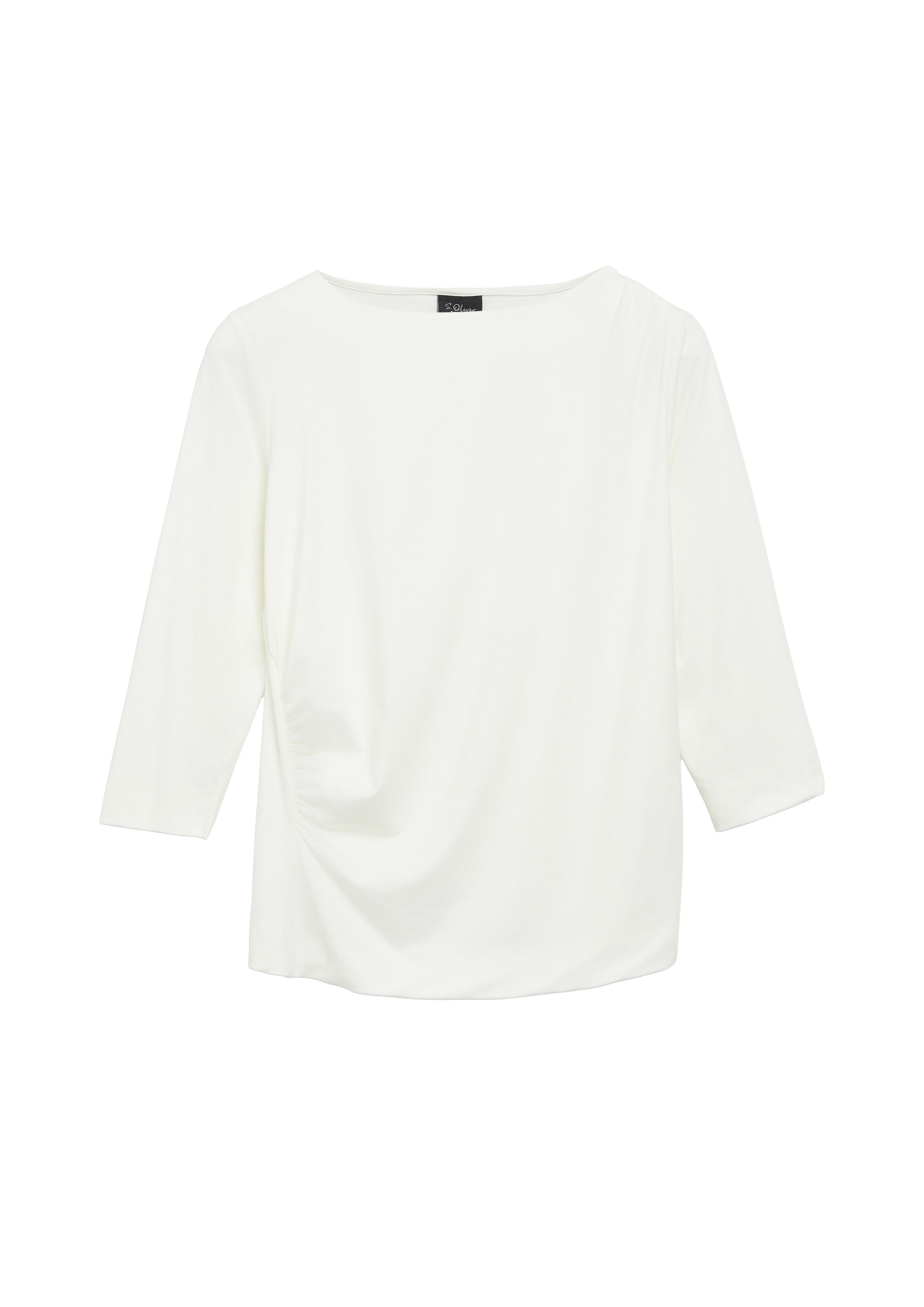 s.Oliver BLACK LABEL T-shirt à manches 3/4 T-shirt d'été avec fronces latérales