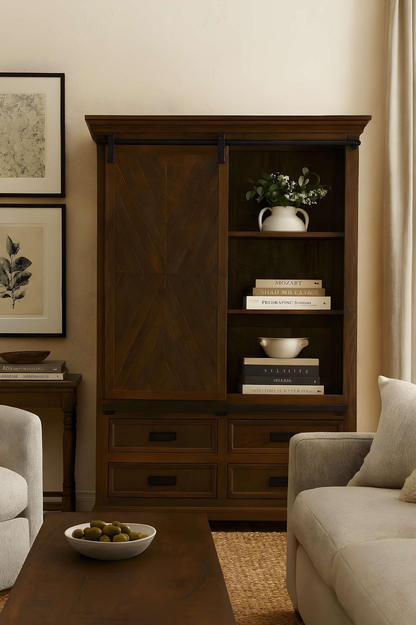 GOODproduct Vitrines »Don Barn« mit 1 Schiebetür, handgefertigt, Unika-Möbel, Breite 110 cm