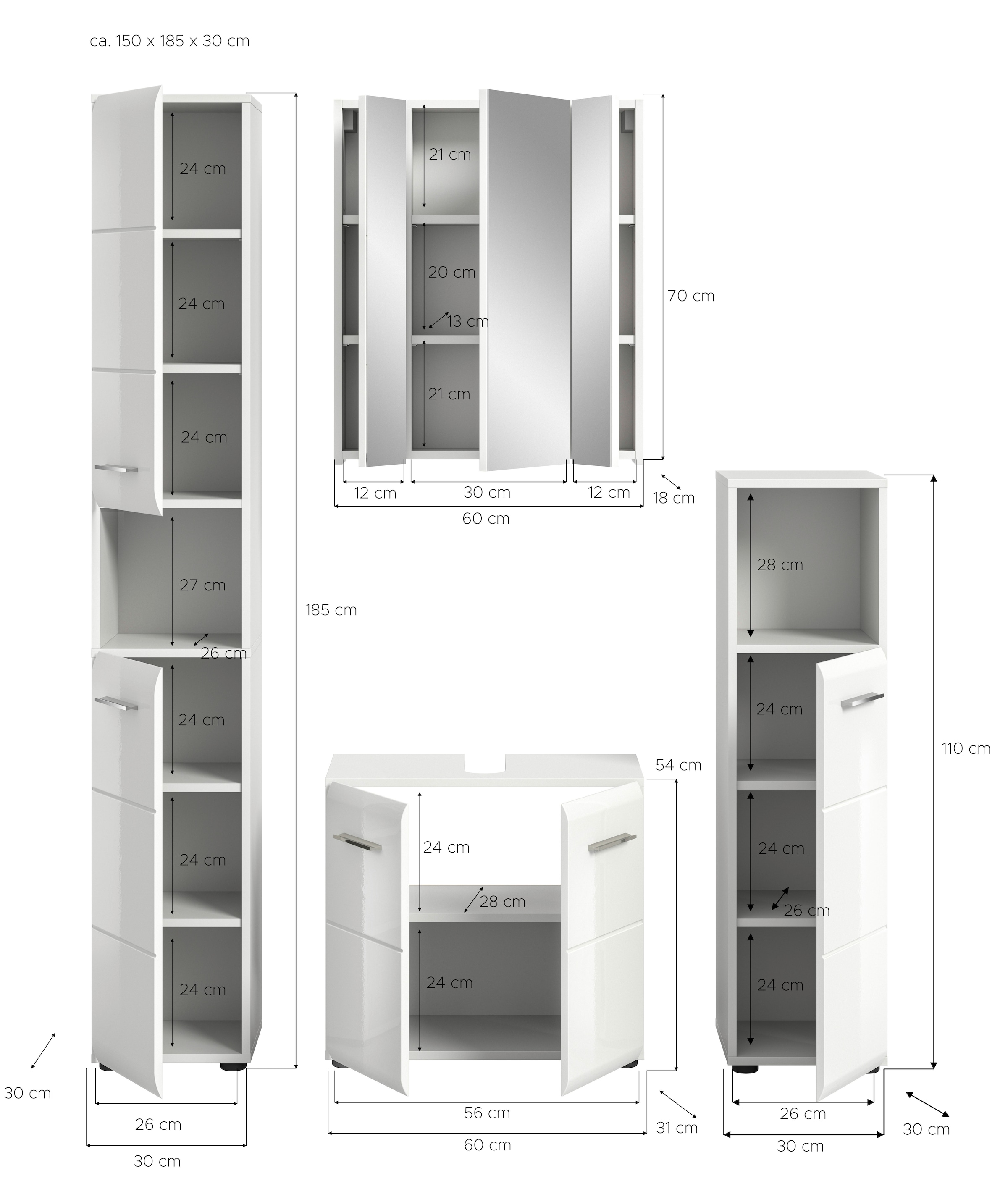 INOSIGN Badezimmer-Set Set, 4 Stk. tlg.