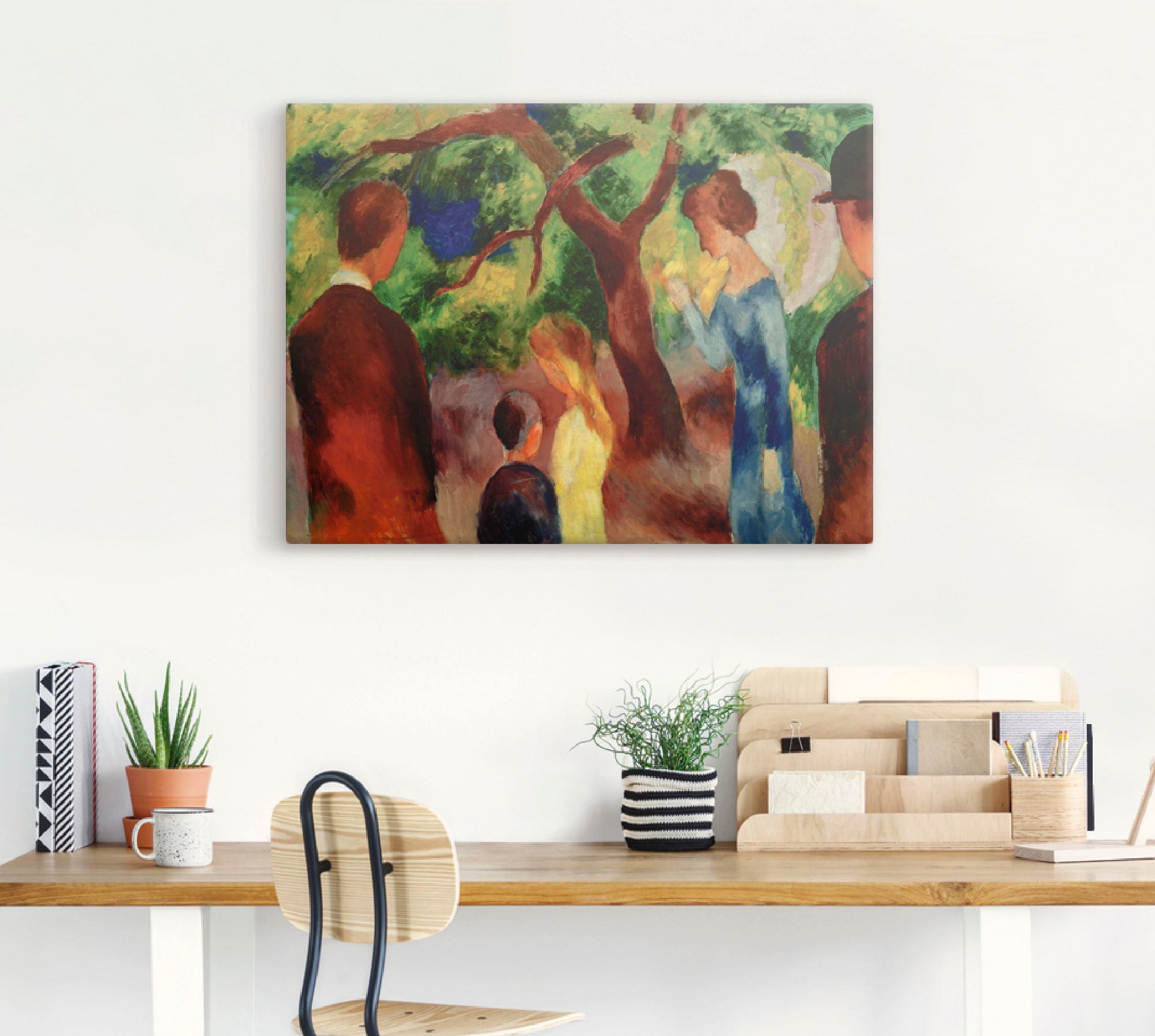 Artland Tableau sur toile »Grosse Promenade: Leute im Garten« Groupes et familles 1 cuis tlg. tendu sur un cadre en bois