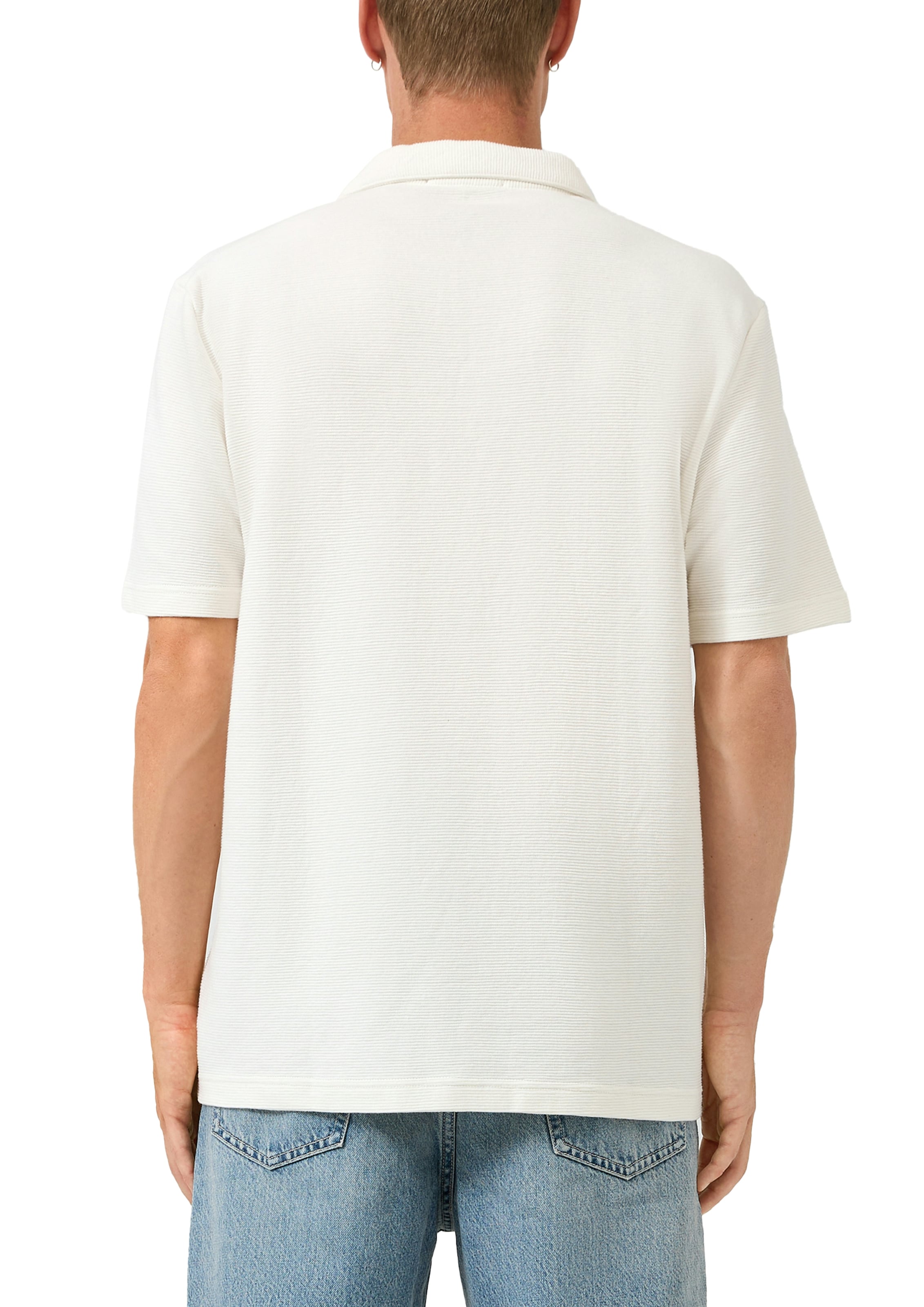 QS Poloshirt mit Struktur Muster