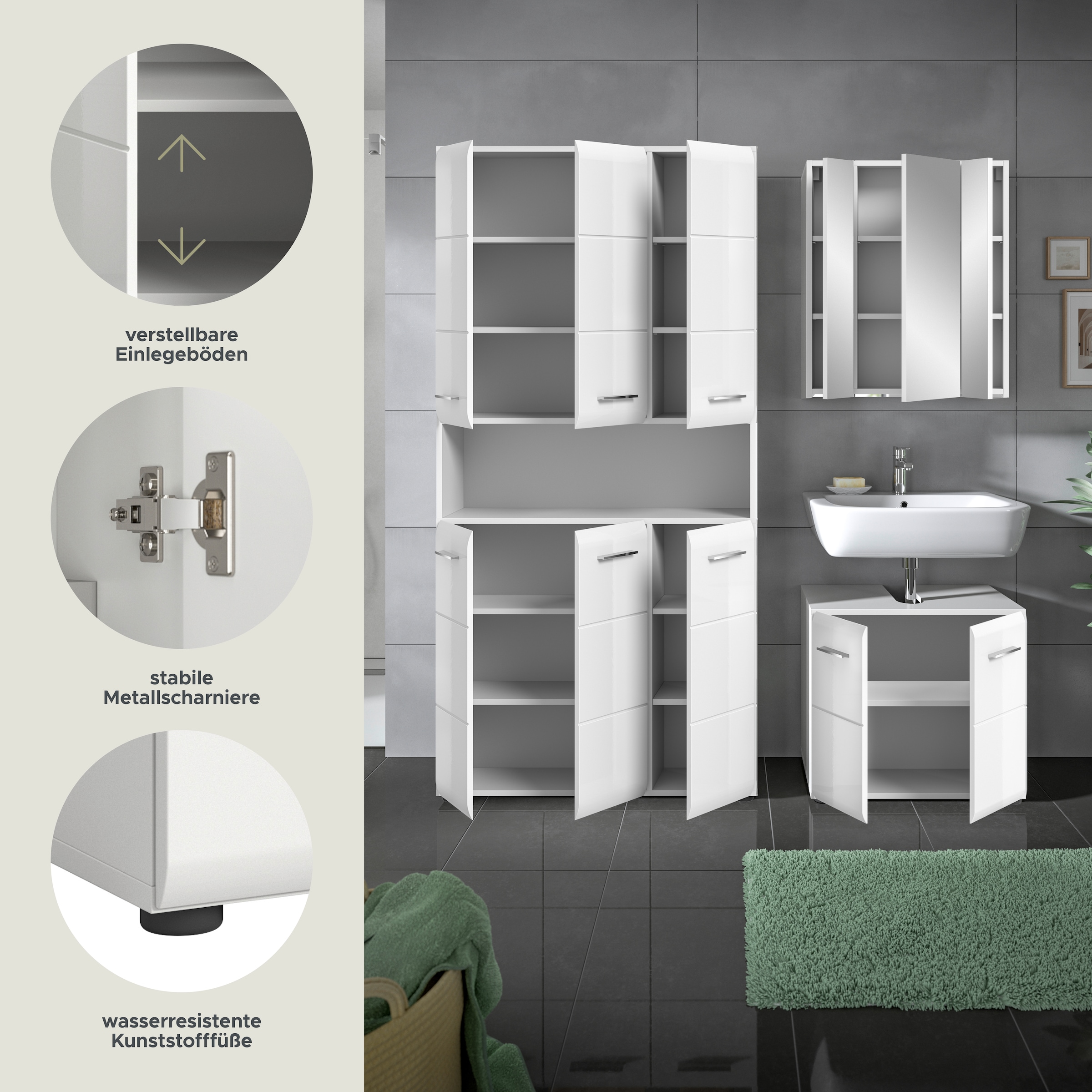 INOSIGN Badezimmer-Set Set, 4 Stk. tlg.