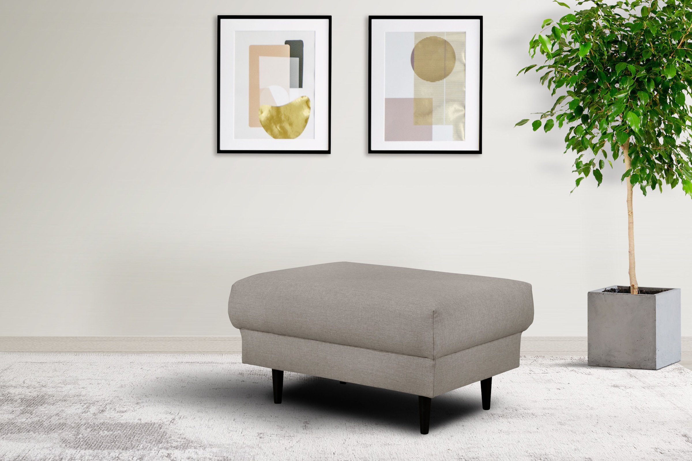 Home affaire Polsterhocker »VEYRAS Sitzhocker, Masse B/T/H: 90/65/46 cm« mit Wellenunterfederung, passend zur Serie Veyras