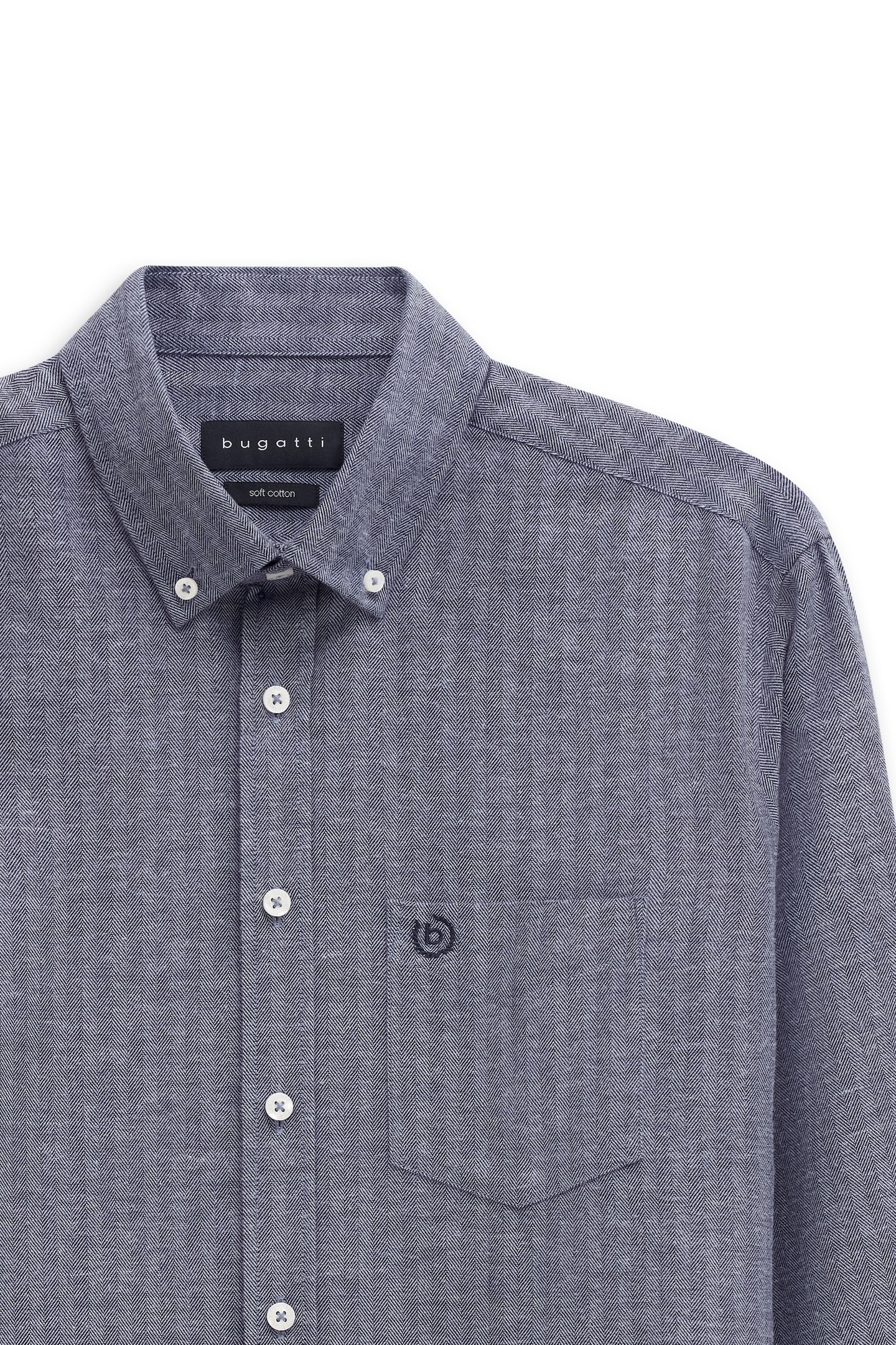 bugatti Chemise à manches longues »Soft Cotton« im Modern Fit mit Button-Down Kragen