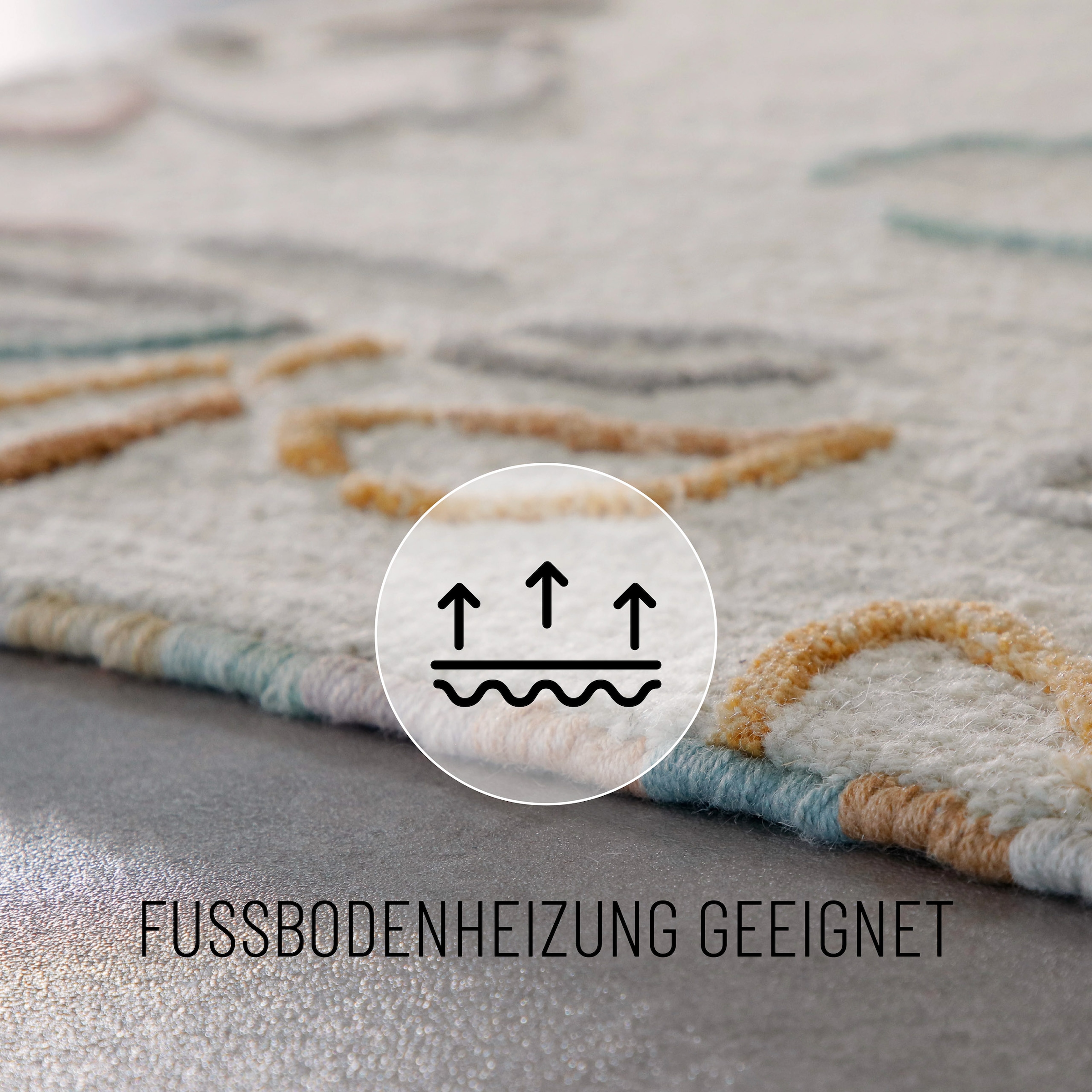 Wecon home Tapis »Vee« Rectangulaire 10 mm Höhe Wollteppich, floral, hochwertig, pflegeleicht, modern, handgetuftet