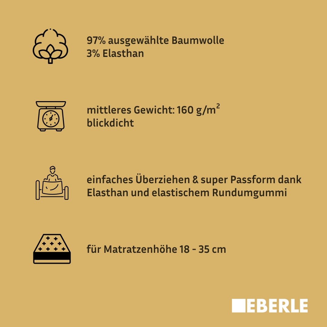bellana Spannbettlaken »Jersey-Elasthan Aqua in Gr. 90x200, 140x200 oder 180x200 cm« aus Baumwolle, für Matratzen bis 35 cm Höhe, Bettlaken, Spannbetttuch