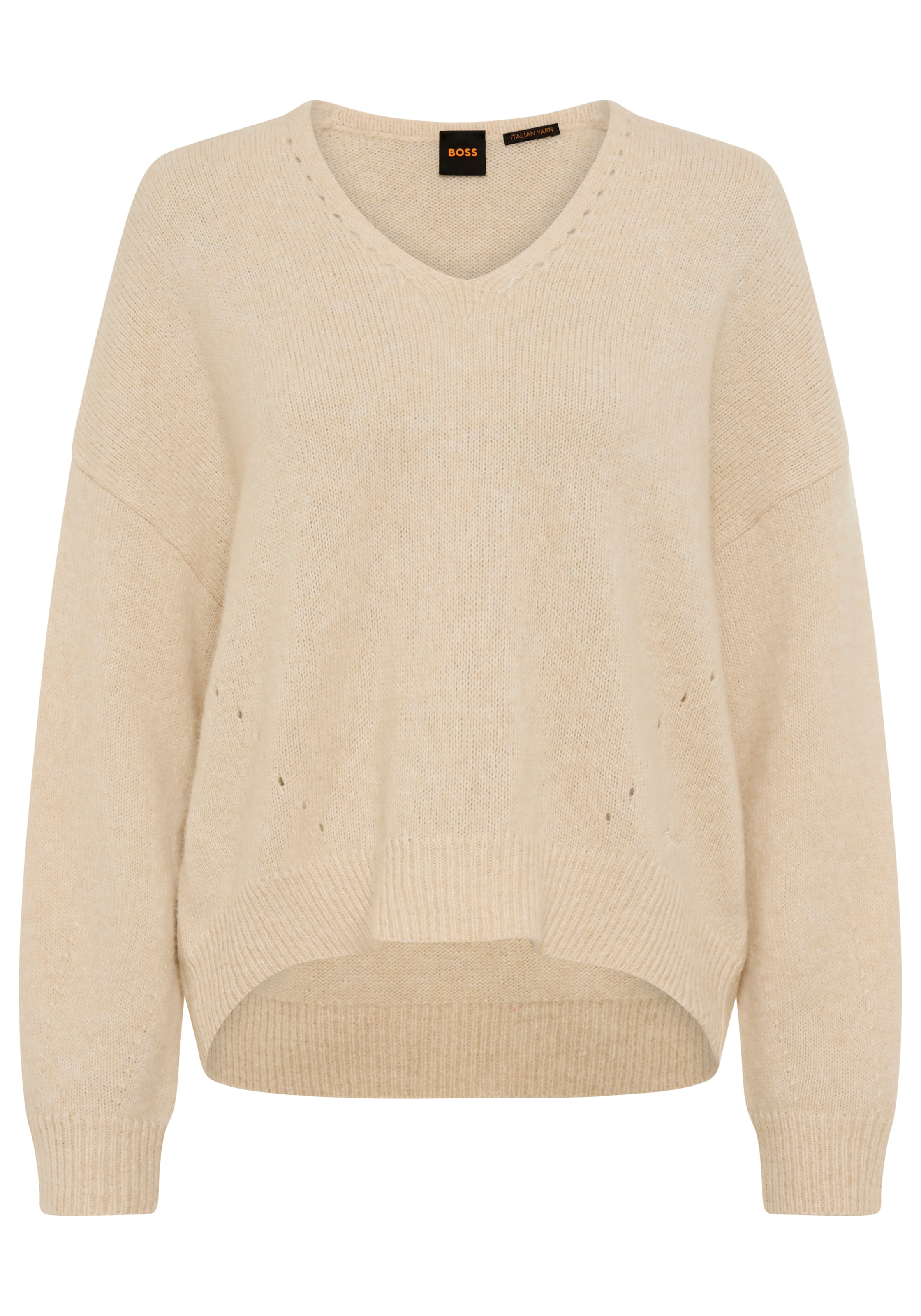 BOSS ORANGE Pull en tricot »Fondyssa Premium Damenmode« im Relaxed Fit, V-Ausschnitt