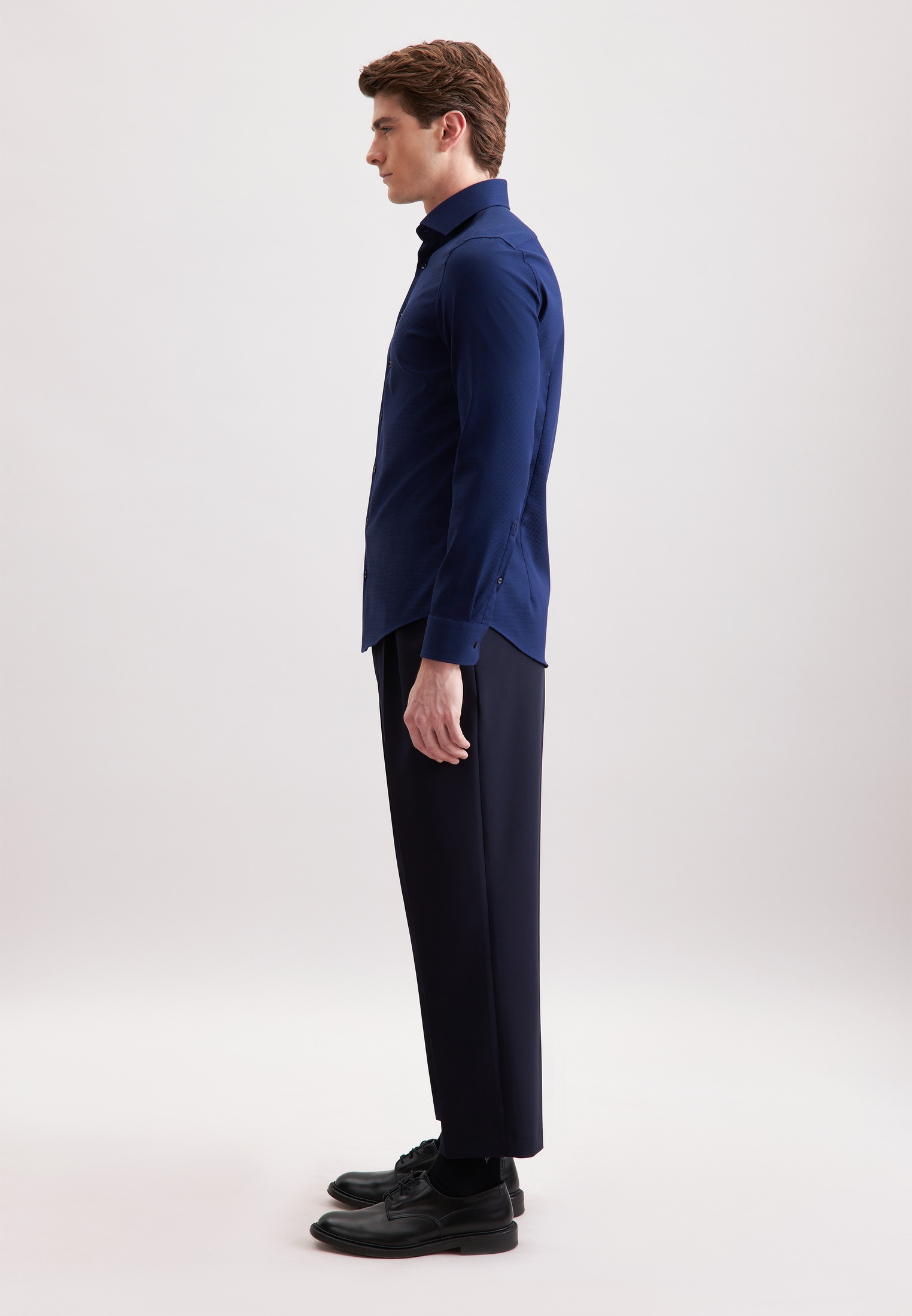 seidensticker Businesshemd »Schwarze Rose« Slim 1/1 Kentkragen Struktur