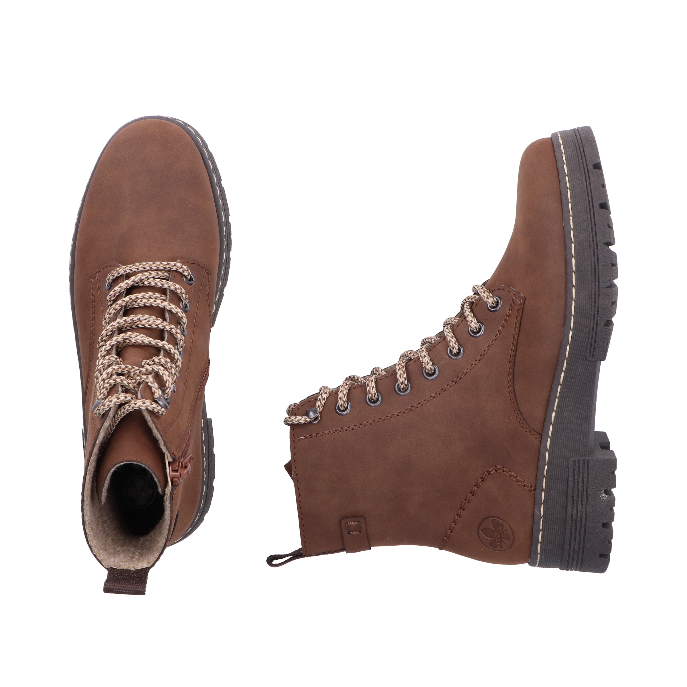Rieker Bottes à lacets  bottines à lacets, bottines à plateforme, semelle profilée, avec fermeture éclair intérieure