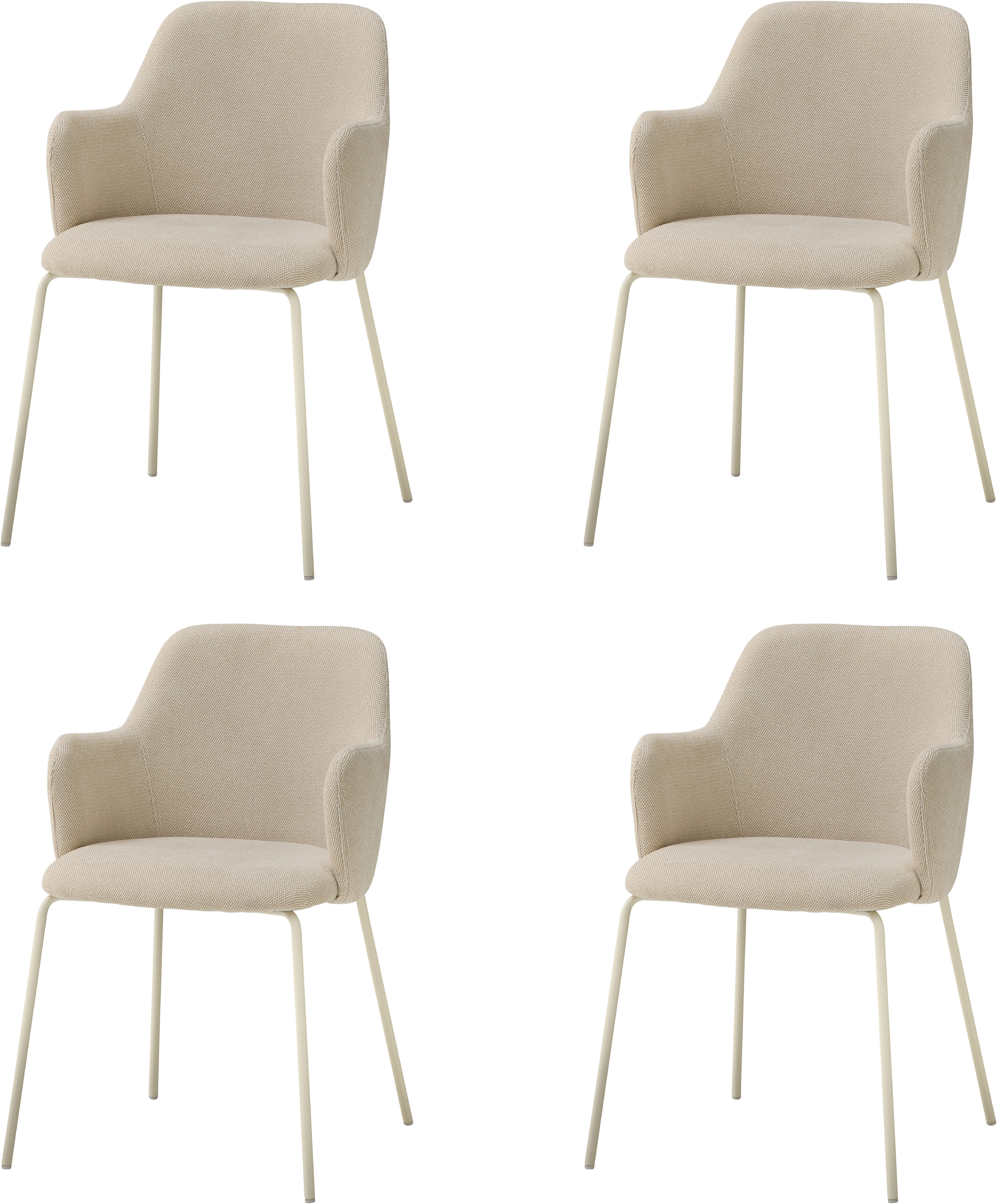 Stolkom Chaise avec accoudoirs »Lissi BxHxT 60x84x44 cm« (Ensemble) 4 cuislargeur 60 cm, structure métallique