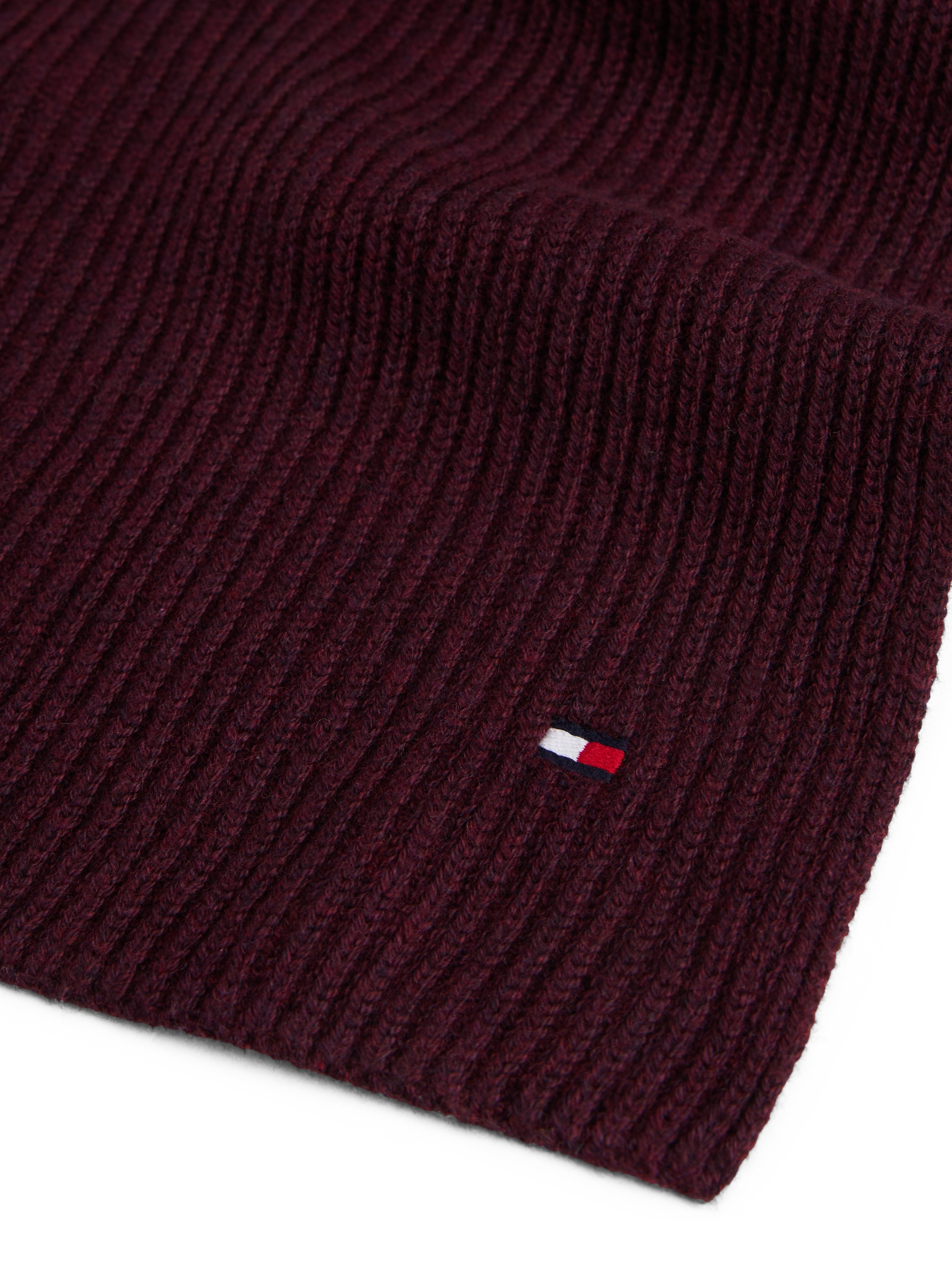 Tommy Hilfiger Strickschal »TH FLAG PIMA COTTON CASH SCARF« mit Logostickerei, mit Kaschmiranteil Unisex