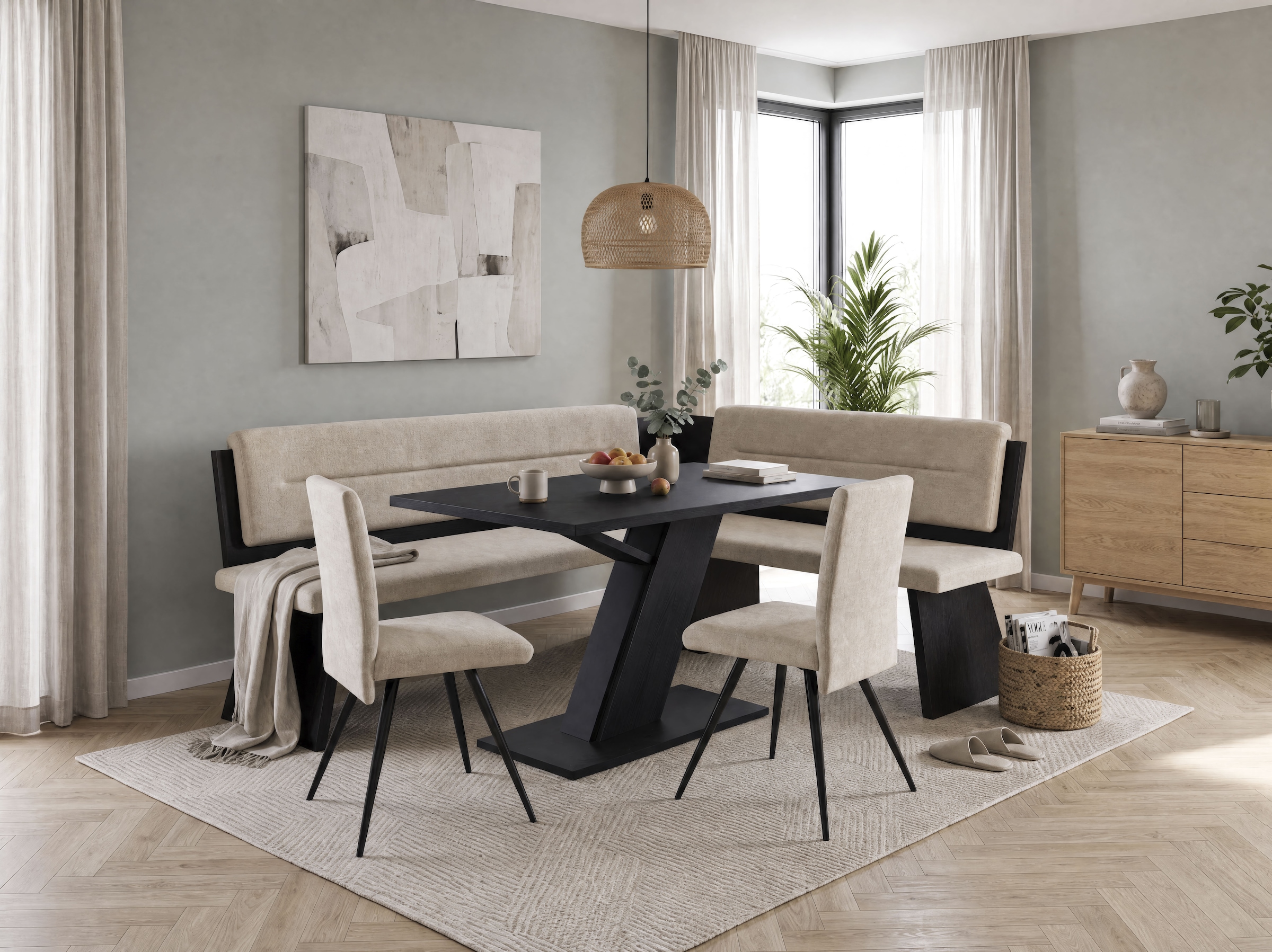 massivline&more Ensemble de bancs d'angle »Udine 2« Ensemble, 4 tlg.