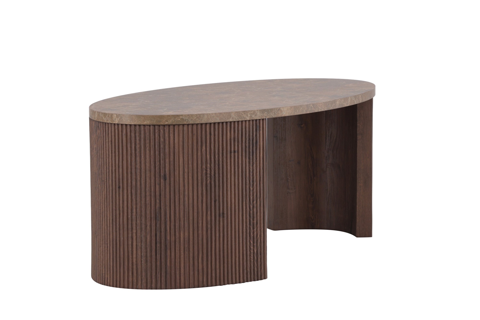 Venture Home Table basse »Bristol, ovaler Couchtisch 120 × 60 cm in Mocca mit grauer Steinoptik« Table basse, MDF, papier 3D, ovale, contrastée, raffinée