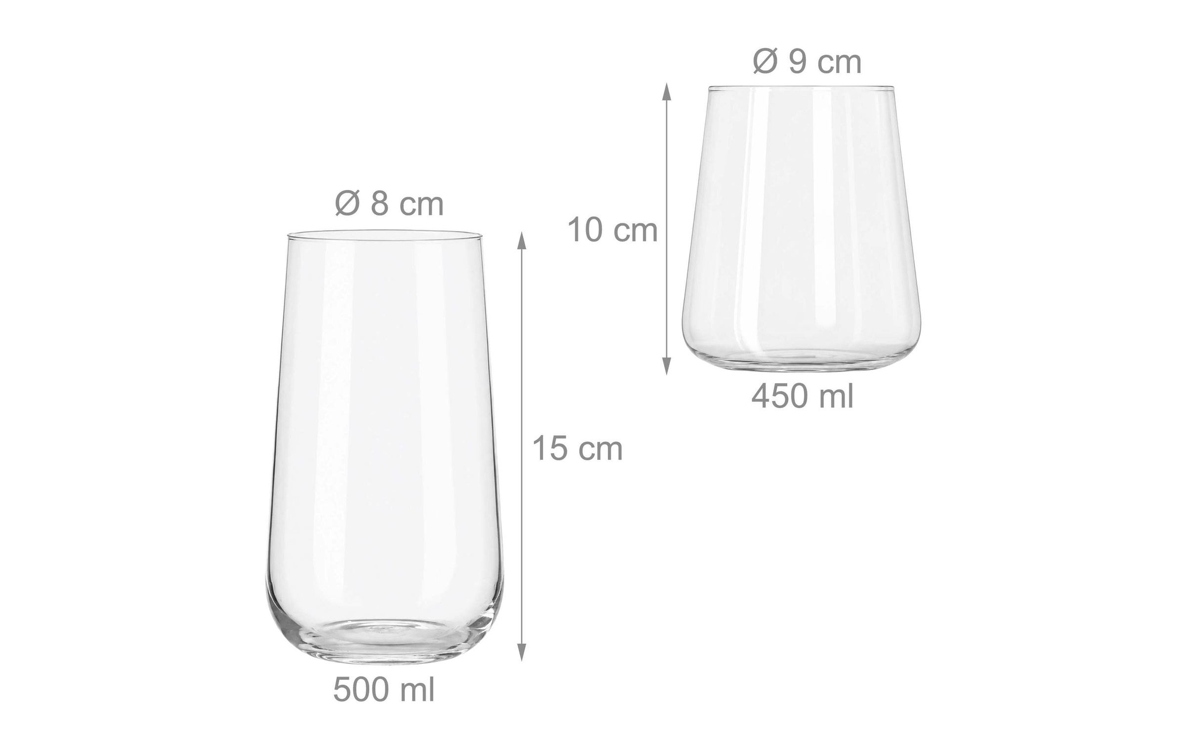 relaxdays Gläser-Set »550 ml, 12 Stück« Spülmaschinenfest