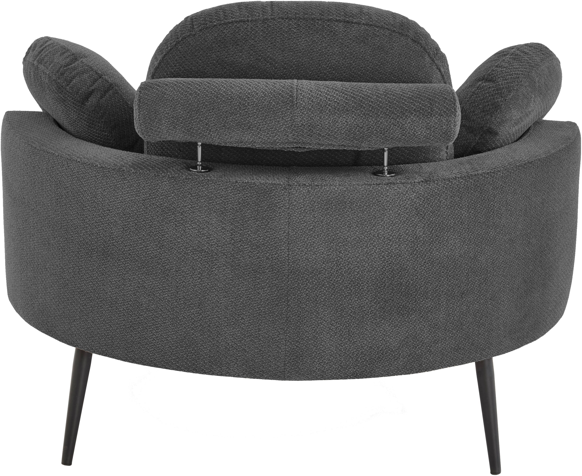 GOODproduct Canapé 2 places »Riko Sessel, B: 110 cm, Sitzhöhe: 44 cm« fauteuil XXL, avec pouf de rangement, dossier & 4 coussins décoratifs