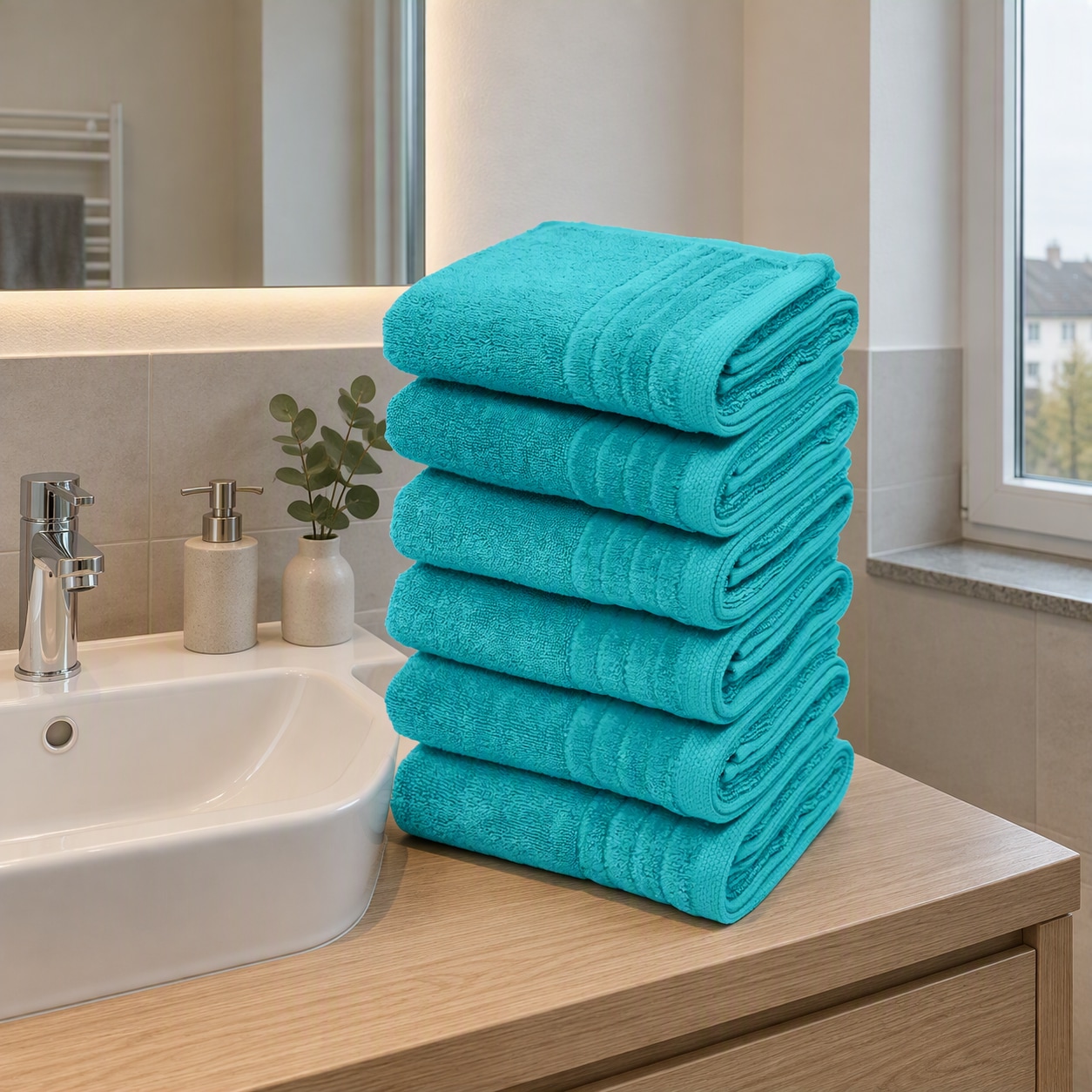 GOODproduct Serviettes »Sanremo Premium, Premium Handtücher, 600 gr/m², 40x70cm« avec bordure, duveteux et doux, qualité épaisse, garantie 5 ans