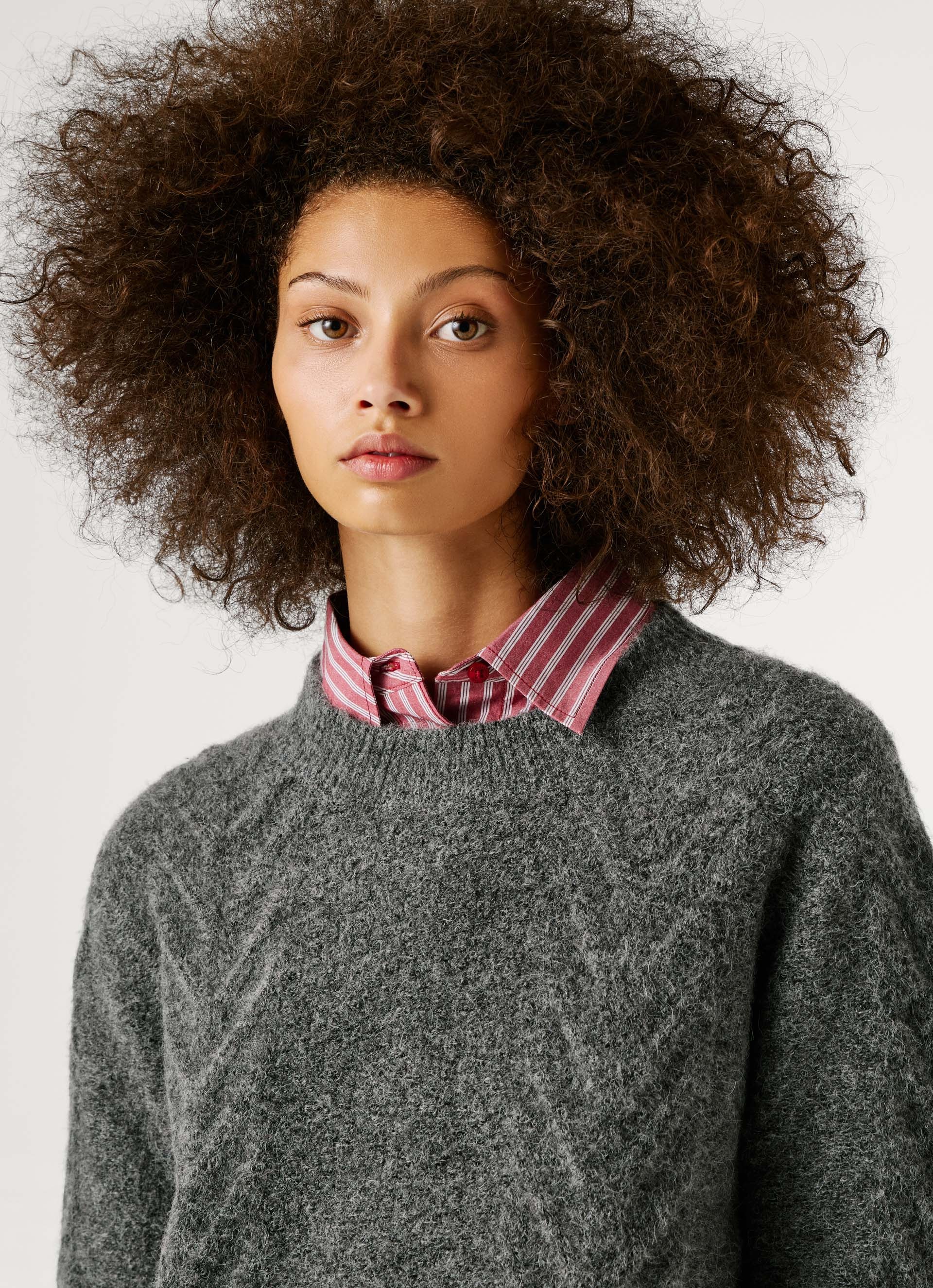 Pepe Jeans Pull en tricot mit Zopfmuster und Woll-Anteil