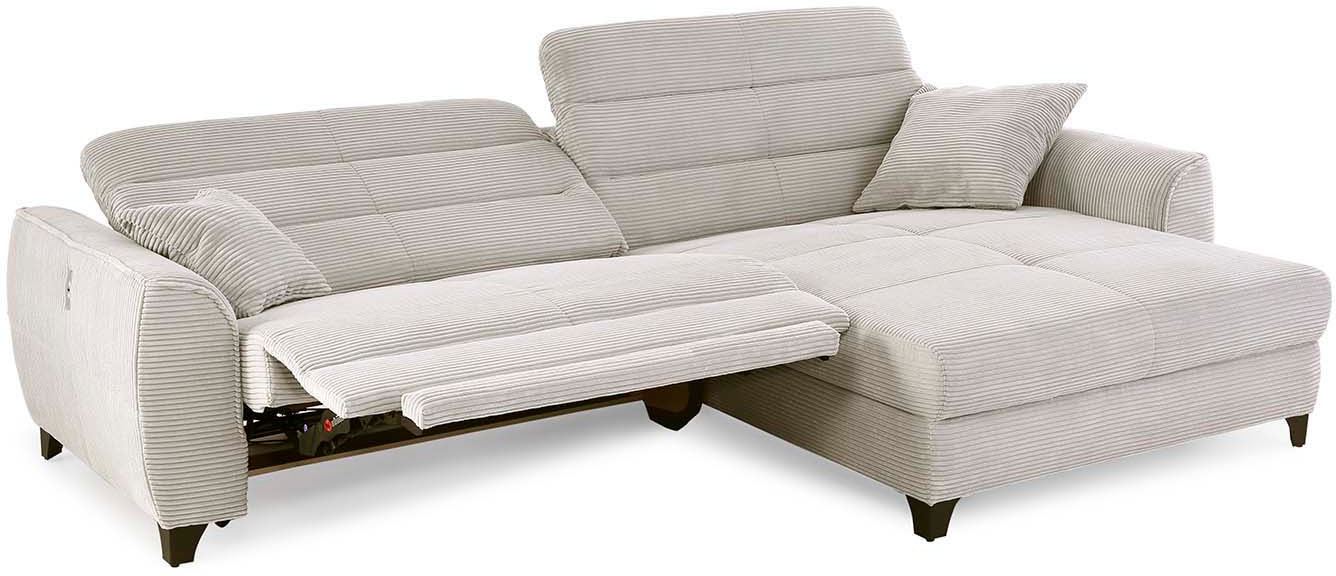 Jockenhöfer Gruppe Ecksofa »Double One L-Form, B: 288 cm, 2x120 cm breite, elektr. Relaxfunktionen« Kopfteilverstellung, USB-Anschluss & Zierkissen