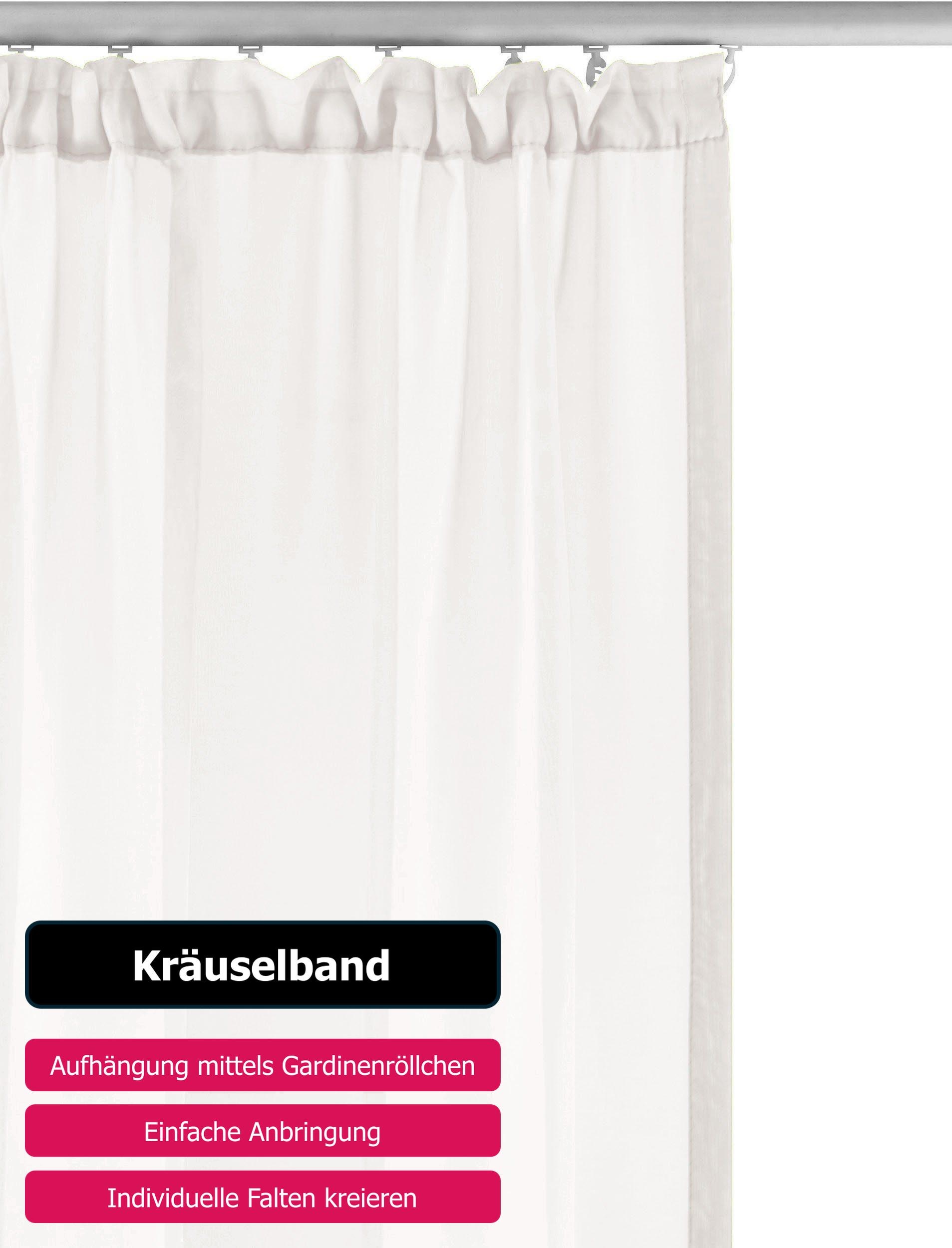 GOODproduct Gardine »XANA« Kräuselband 1 Stk. tlg. Bestseller, einfarbig, 1 bzw. 2 Schals, pflegeleicht, Beststeller!