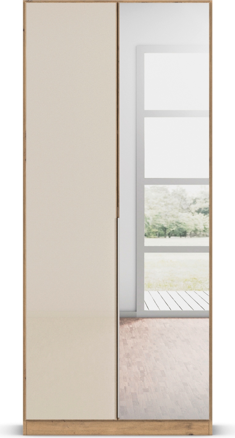 GOODproduct Drehtürenschrank »Kleiderschrank Schrank Garderobe AGORDO mit Glasfront und Spiegel« in zwei Griff-Farben, Breiten 91-405 cm,  durchdachte Innenausstattung, in 8 Breiten und 2 Höhen MADE IN GERMANY