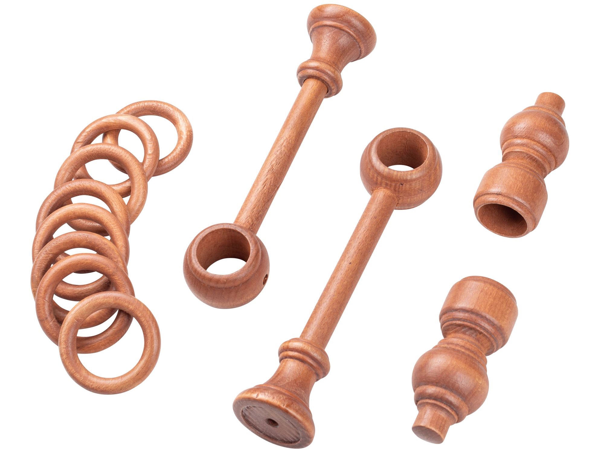 SN DECO GROUP Tringle à rideaux »Filigrano« 1 läufig-läufig Fixmass 28 mm, Holz, verschiedene Längen und Farben, Komplettset