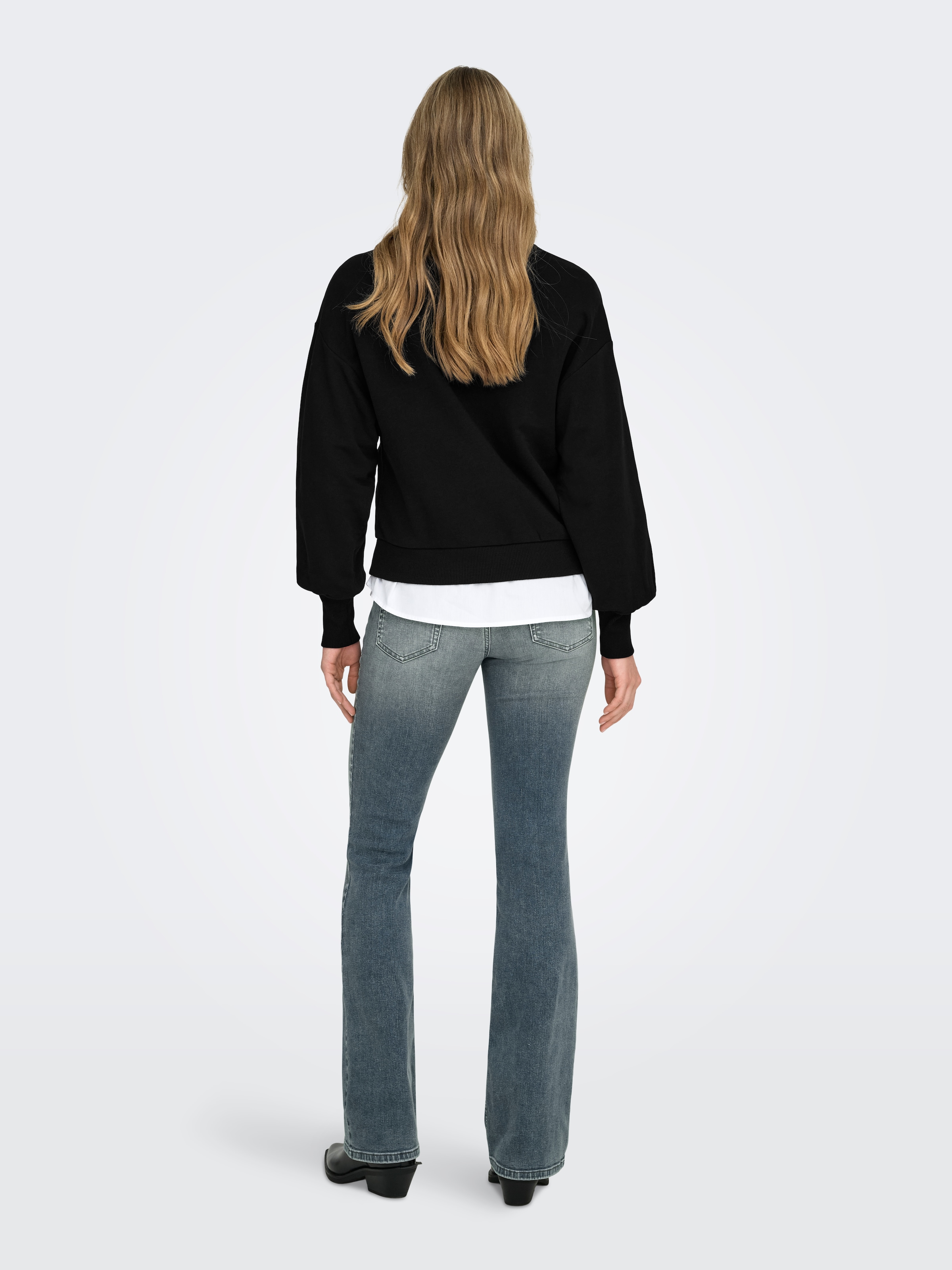 ONLY Sweatshirt »ONLCAMELA BROOKE GLITTER LS ONECK UB SWT«, Baumwollmischung, regular fit, Rundhals
