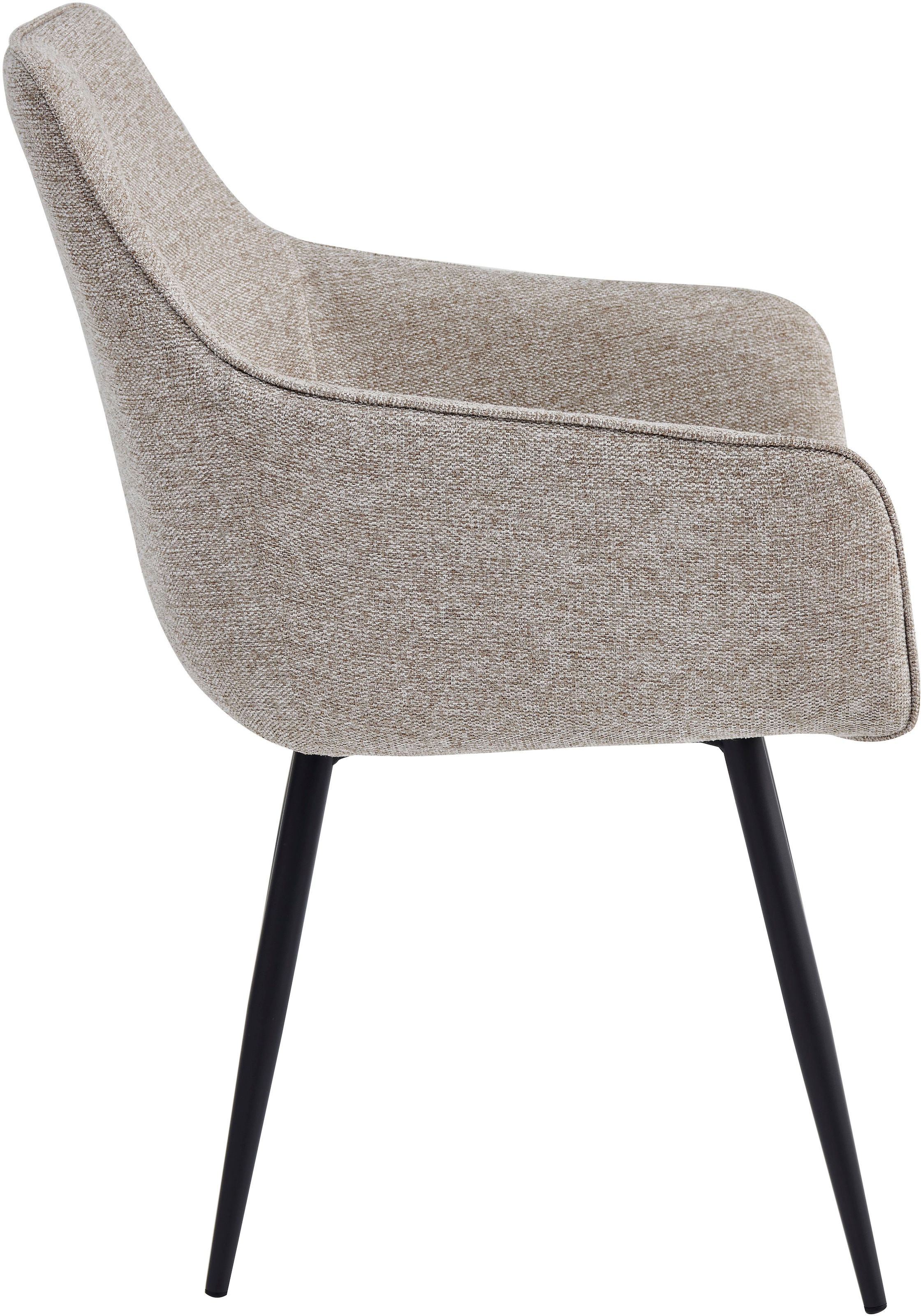 HELA Chaise avec accoudoirs »VERONA« (Ensemble) 2 cuisfauteuil, panier à ressorts, structure tube rond, 4 pieds, rembourré, accoudoirs