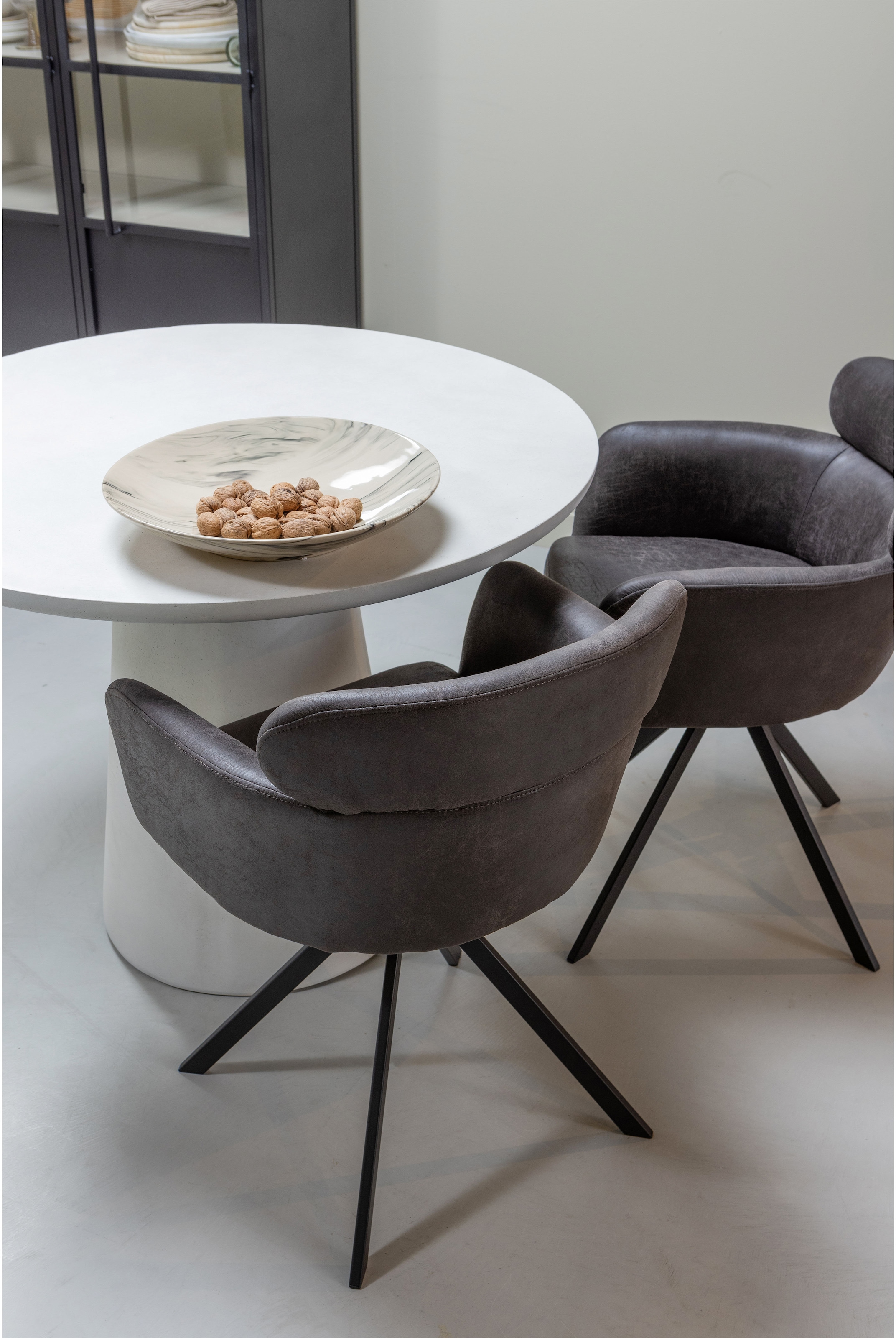 WOOOD Chaise de salle à manger »Fenne aus Kunstleder mit Drehgestell aus Metall H 80 x B 58 cm« (Ensemble) 2 cuis(Set, 2 pcs) Haute résistance à l'usure, largeur 58 cm