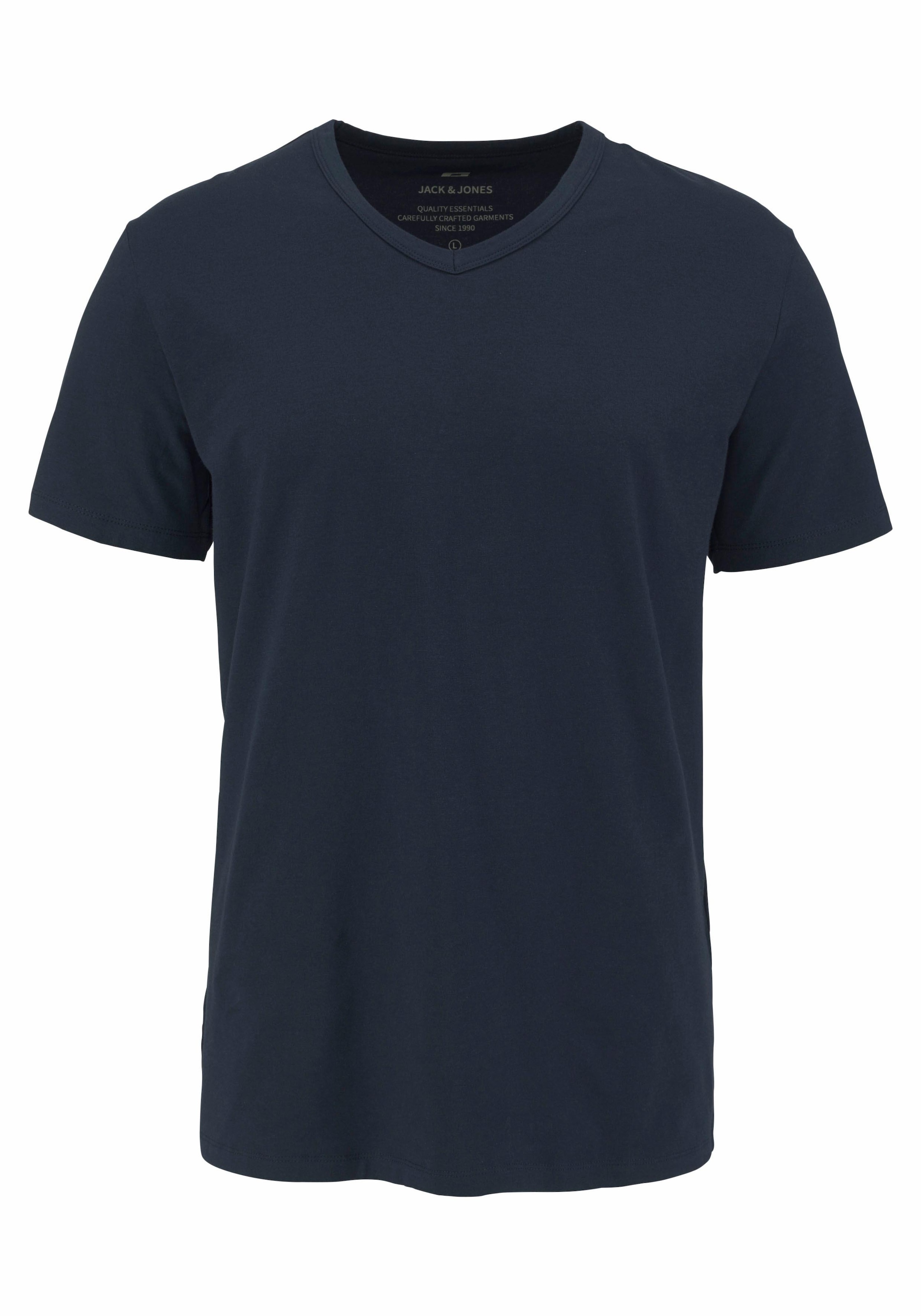 Jack & Jones T-Shirt »SLIM- FIT BASIC TEE V-NECK« mit V-Ausschnitt