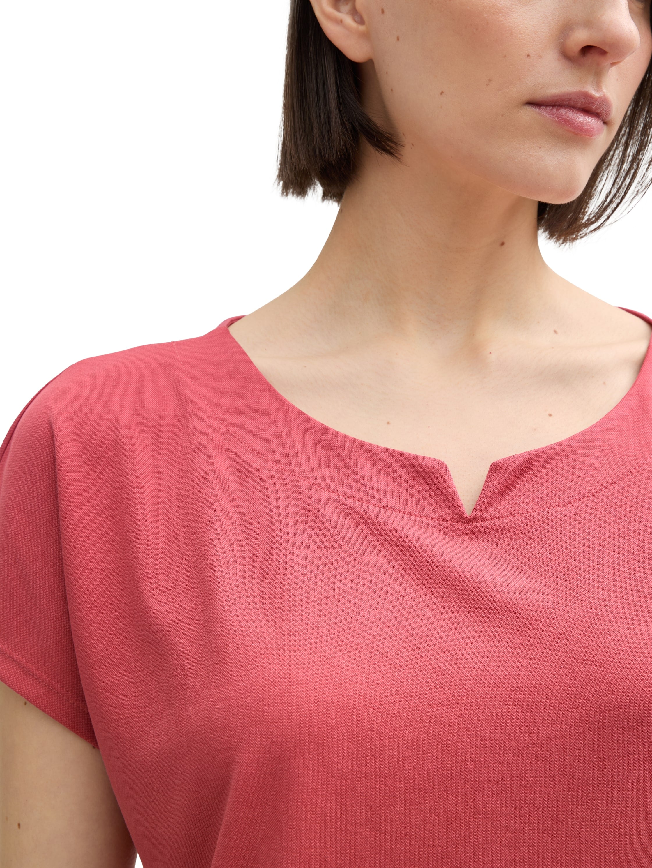 TOM TAILOR T-shirt mit geschlitztem Rundhalsaussschnitt