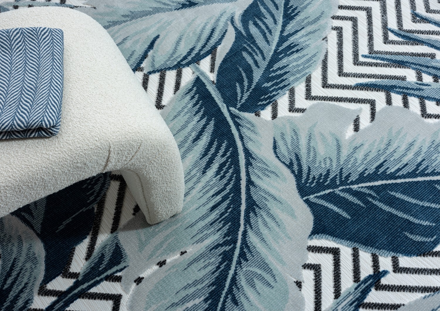 Myflair Möbel & Accessoires Teppich »Tiki, LAGERRÄUMUNG!« rechteckig 8 mm Höhe Blätter Motiv, Hoch-Tief Effekt, Outdoor geeignet, Balkon, Terrasse