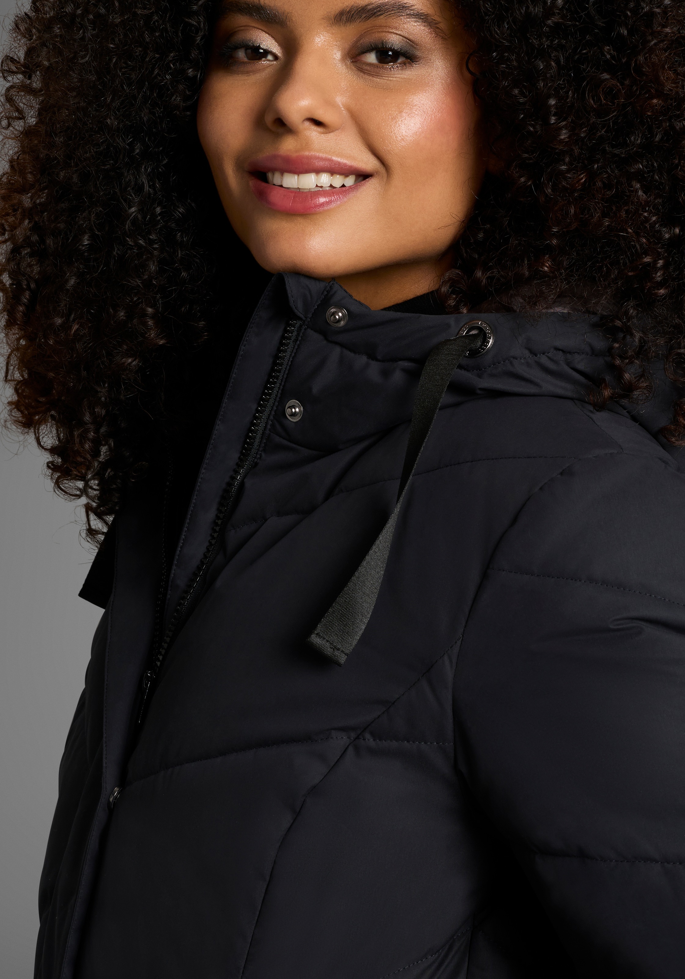 KangaROOS Manteau matelassé Langer Wintermantel mit seitlichen Knöpfen und Kapuze