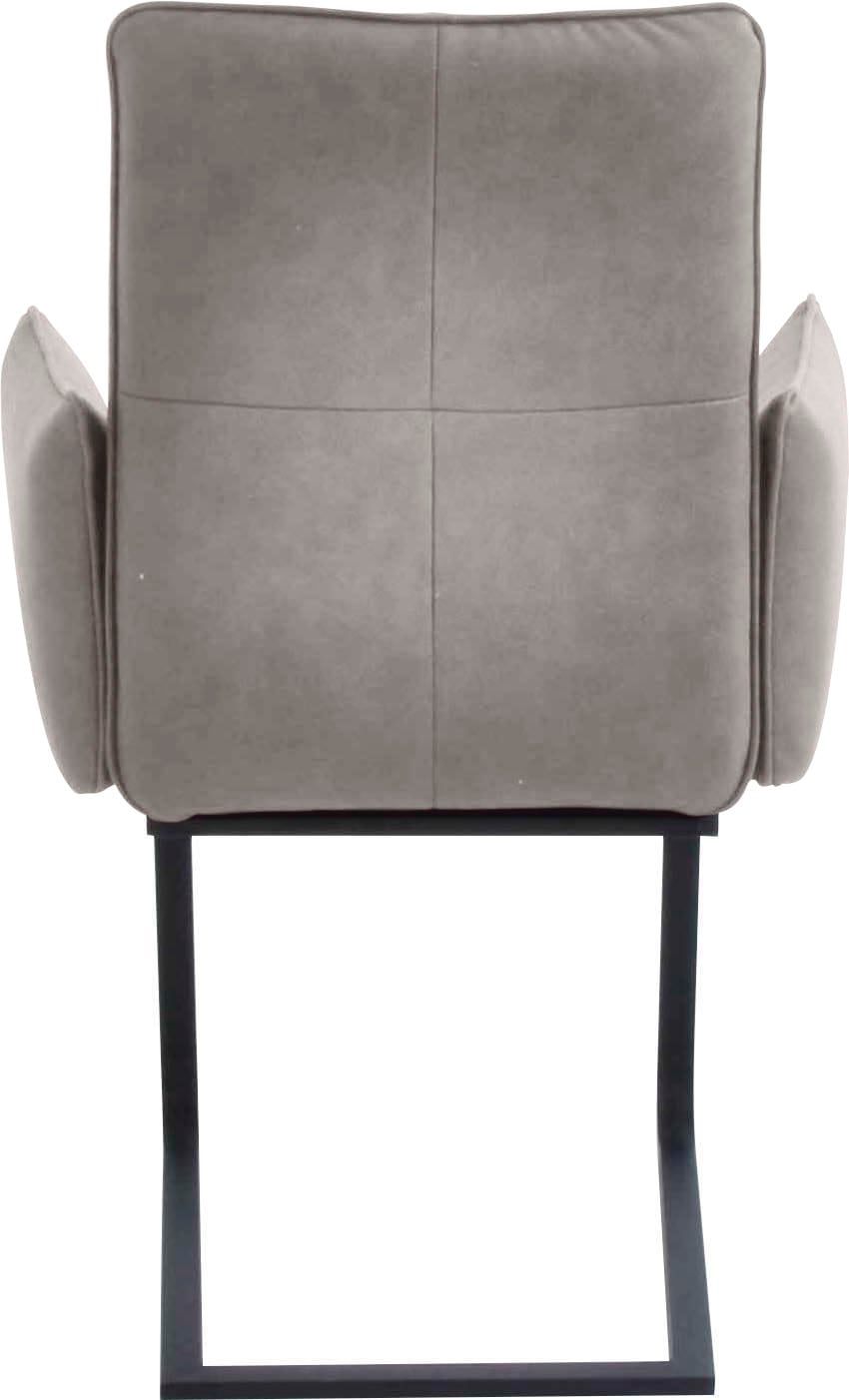 K+W Komfort & Wohnen Chaise cantilever () Chaise cantilever, structure métal noir, matelassage siège et dossier