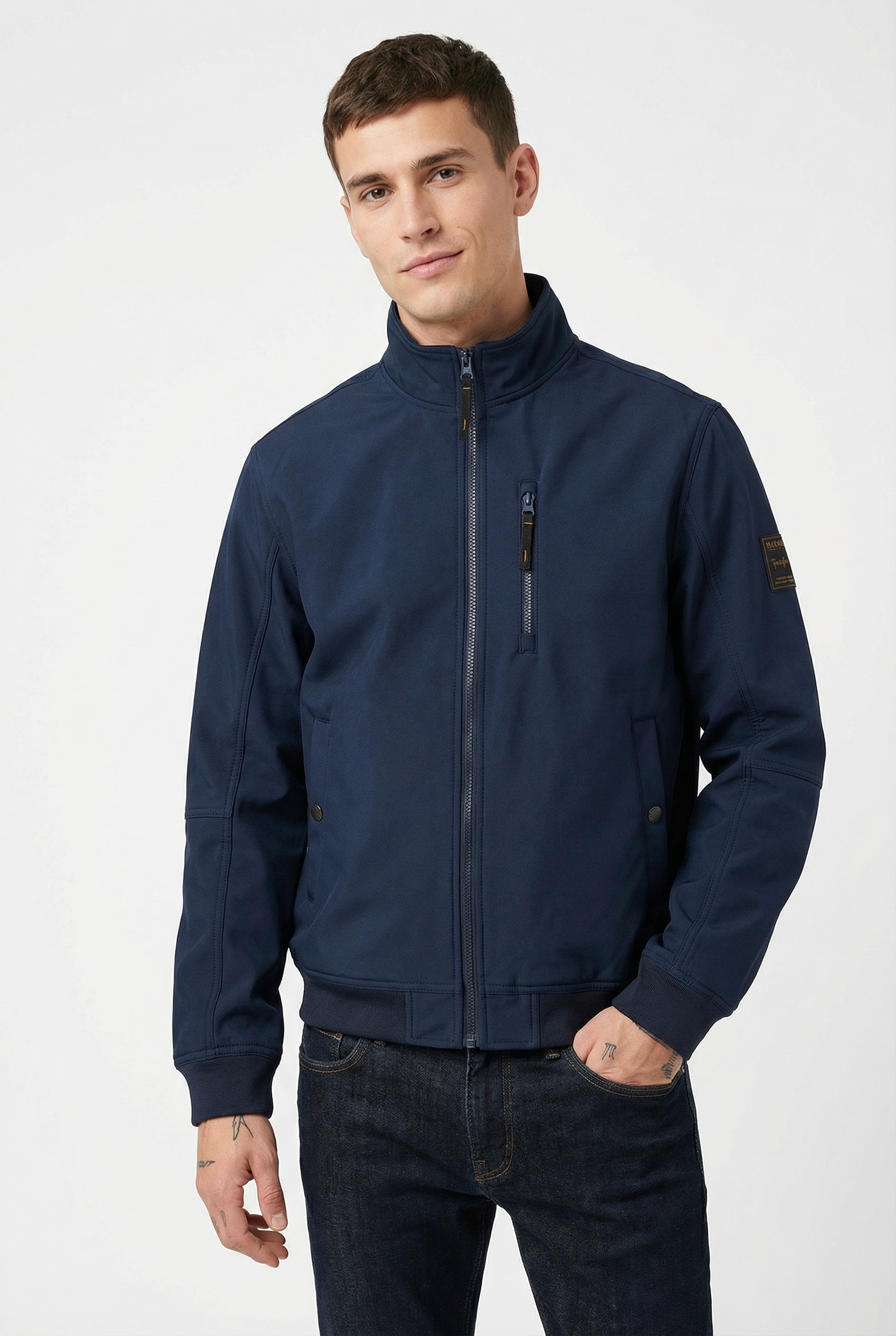 Jack & Jones PlusSize Veste softshell »JJEPARKER SOFTSHELL COLLAR BOMBER SN PLS« mit Stehkragen
